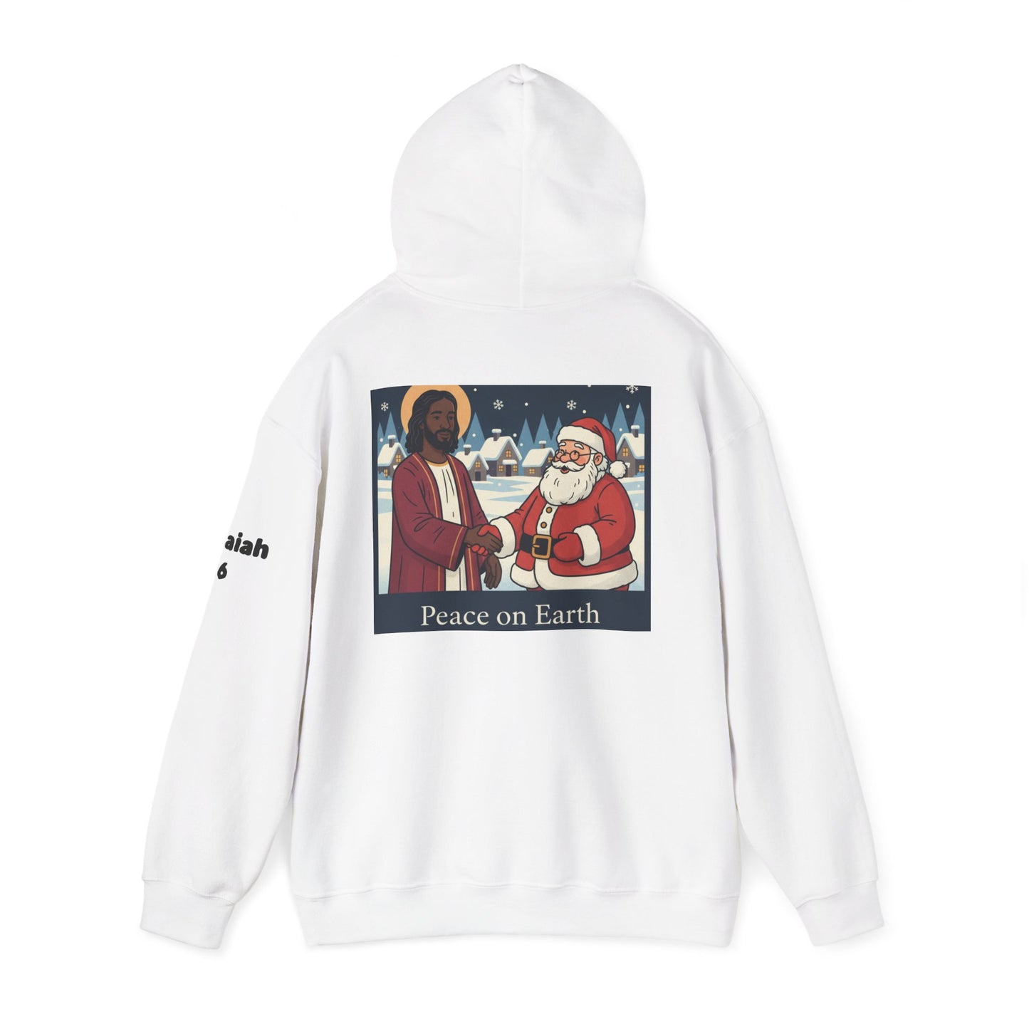 Faith Over Fear Hoodie — 'Peace on Earth' Jesus & Santa Christmas Sweatshirt
