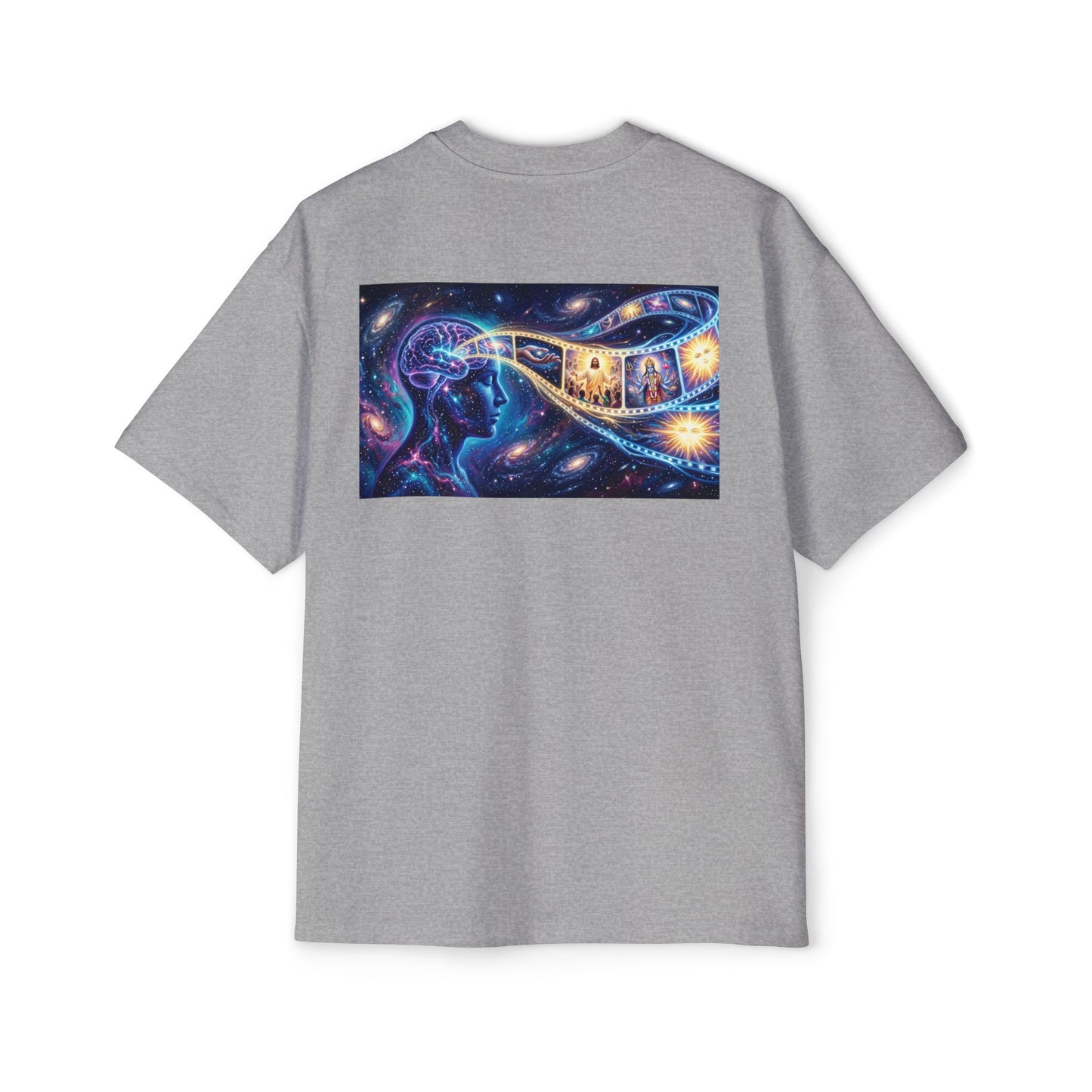 Faith Over Fear Tee — Spiritual Cosmic Backprint Oversized T-Shirt