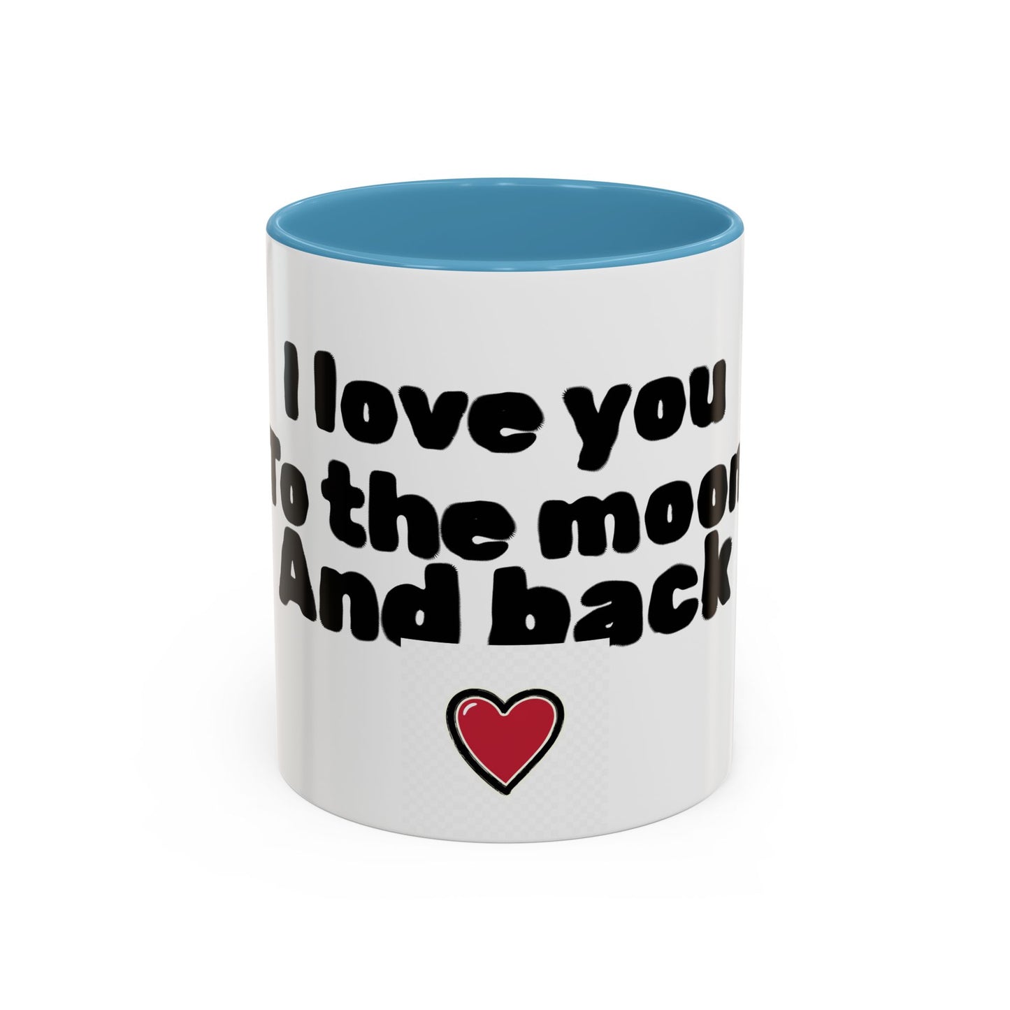 Accent Coffee Mug — "I Love You to the Moon and Back" Romantic Black-Accent Coffee Mug