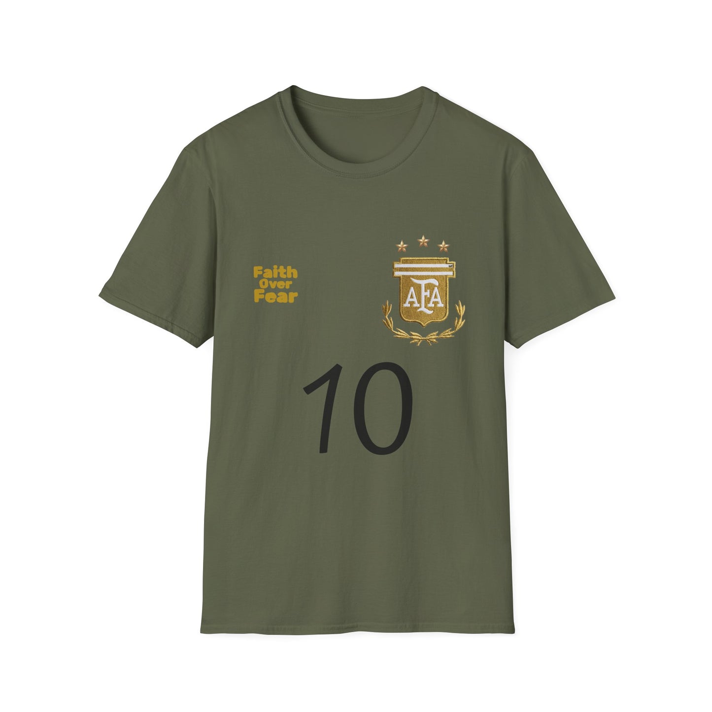 Faith Over Fear T-Shirt — AFA Crest Inspirational Graphic Tee