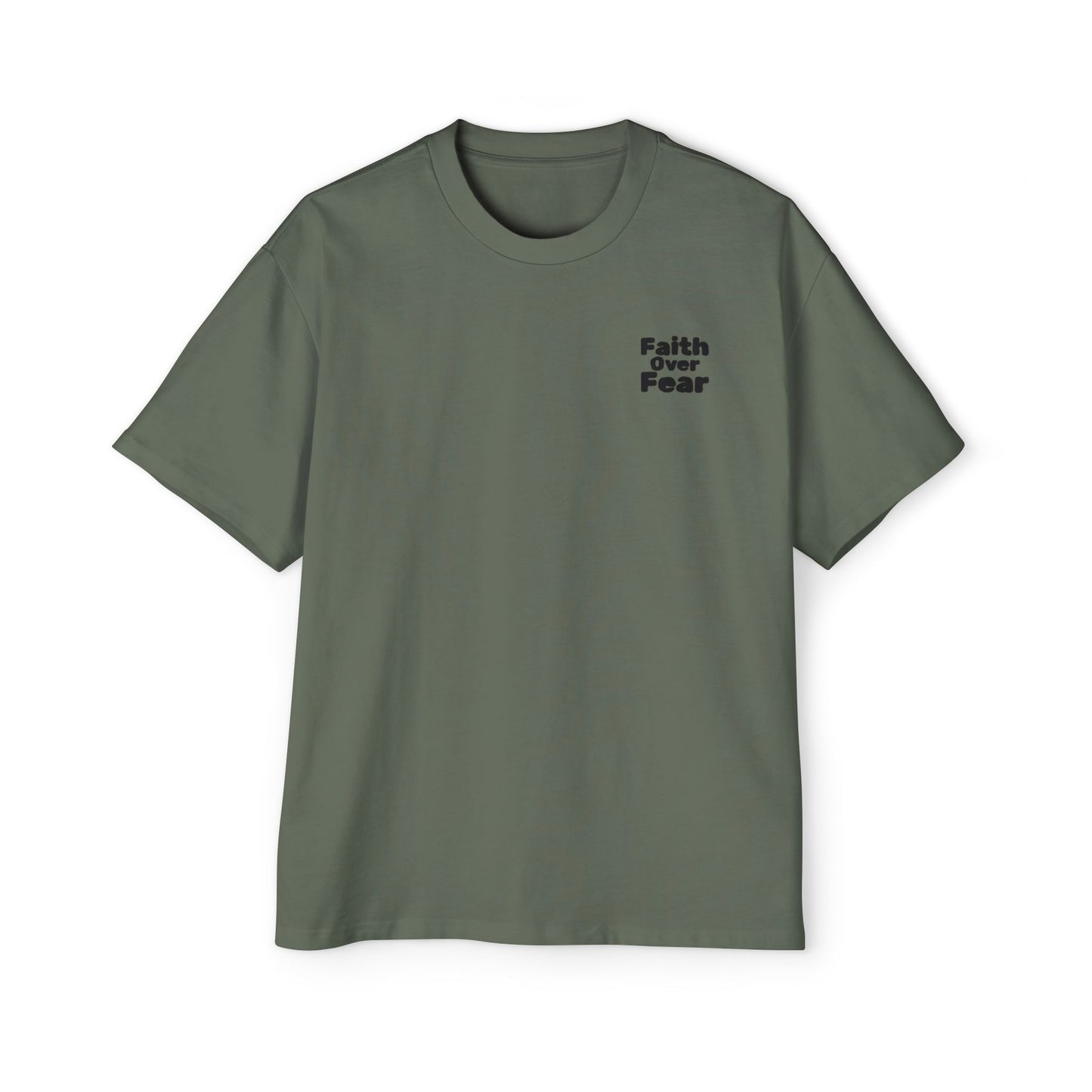 Faith Over Fear Tee — Spiritual Cosmic Backprint Oversized T-Shirt