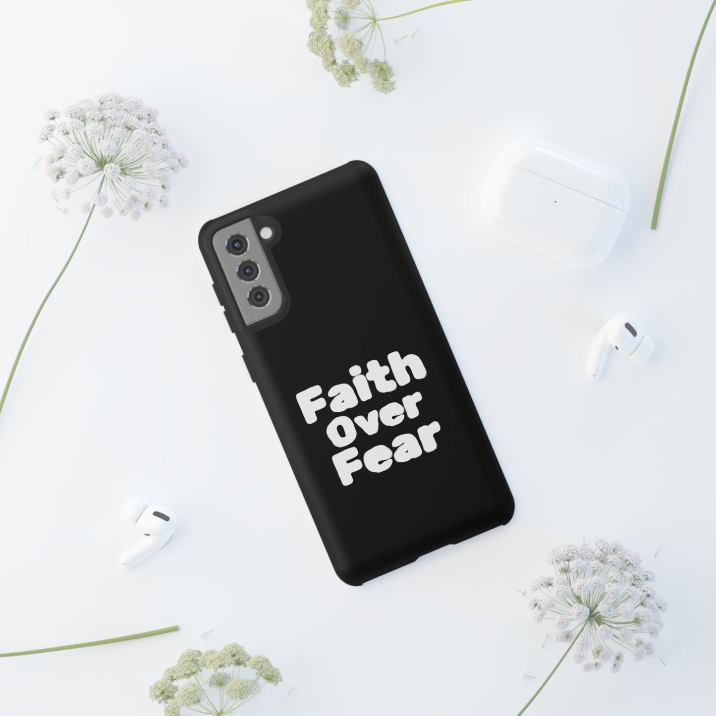 Faith Over Fear Phone Case, Inspirational Case, Motivational Gift, Tough Phone Cover, Unique Cell Protector, Modern Design