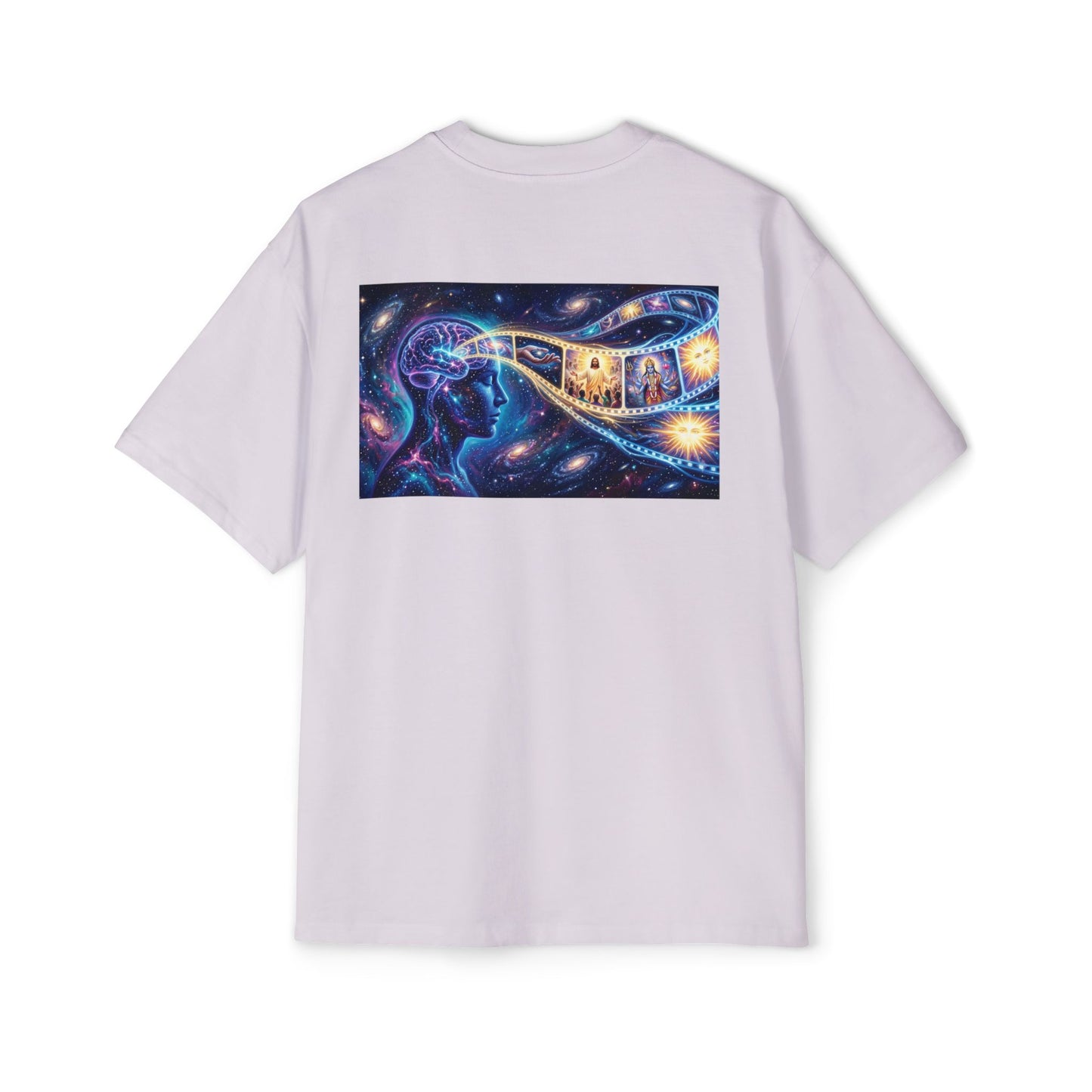 Faith Over Fear Tee — Spiritual Cosmic Backprint Oversized T-Shirt