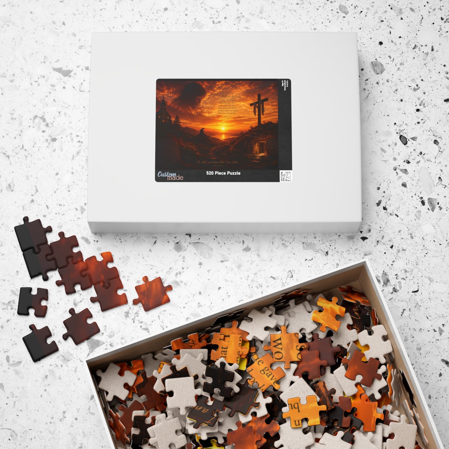 Christian Sunset Cross Puzzle — Inspirational Religious Jigsaw (110–1014 pcs)