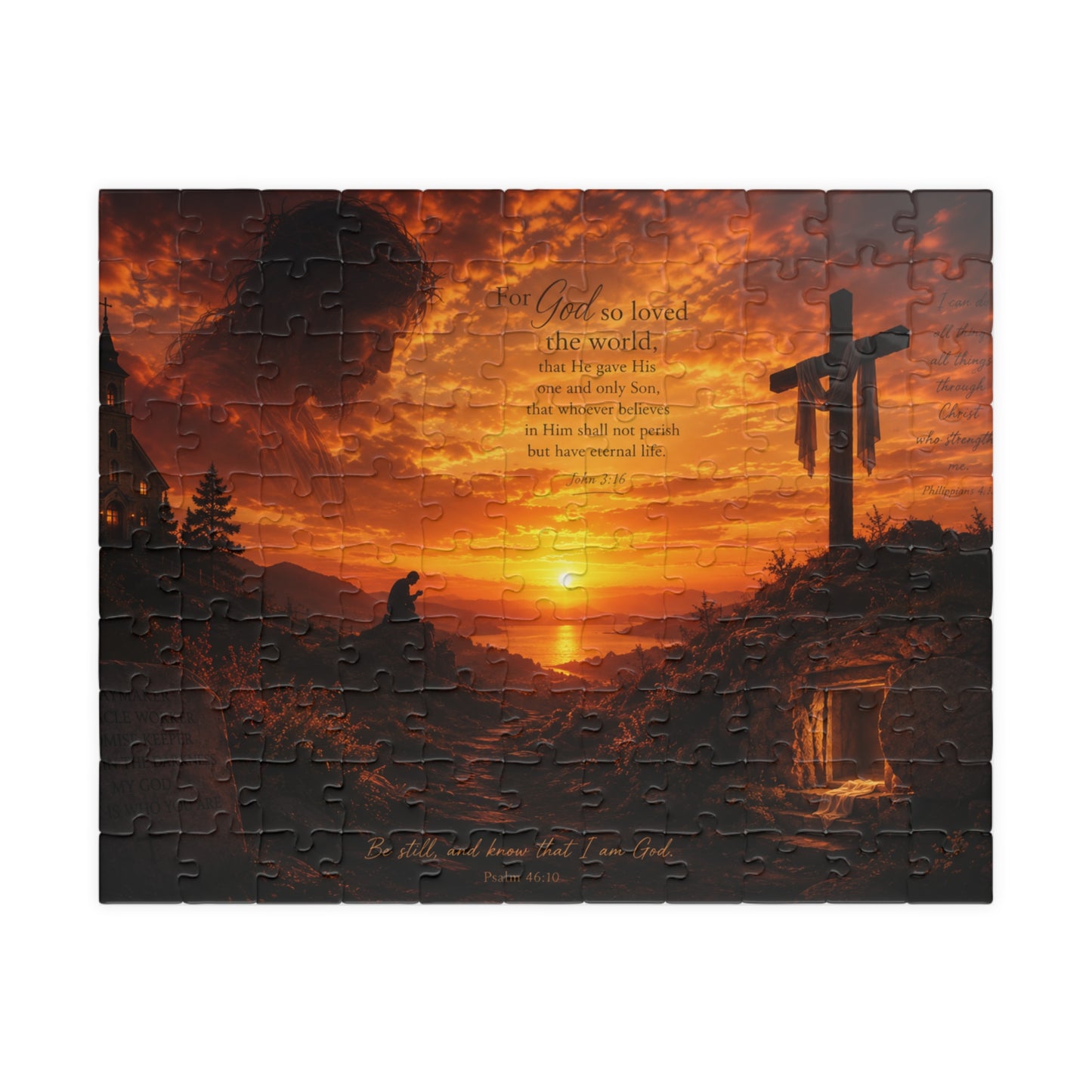 Christian Sunset Cross Puzzle — Inspirational Religious Jigsaw (110–1014 pcs)