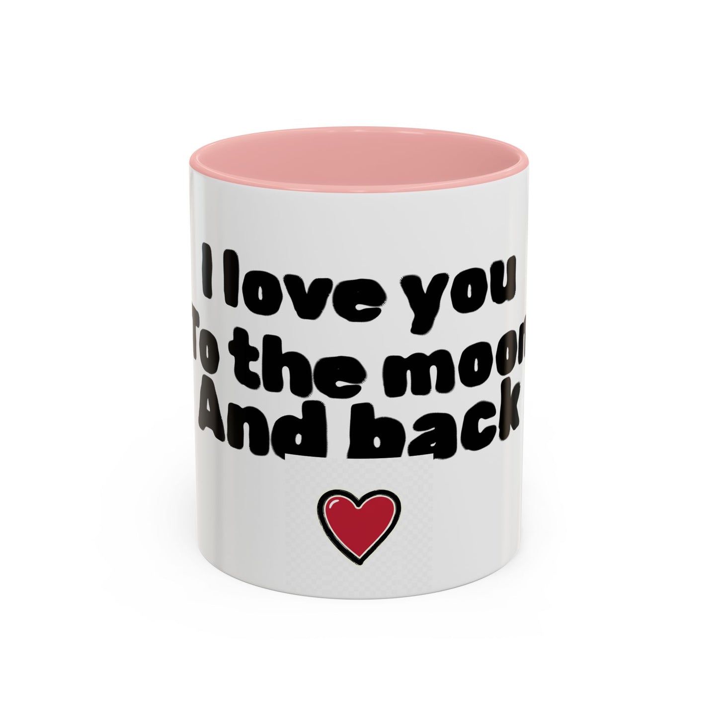 Accent Coffee Mug — "I Love You to the Moon and Back" Romantic Black-Accent Coffee Mug