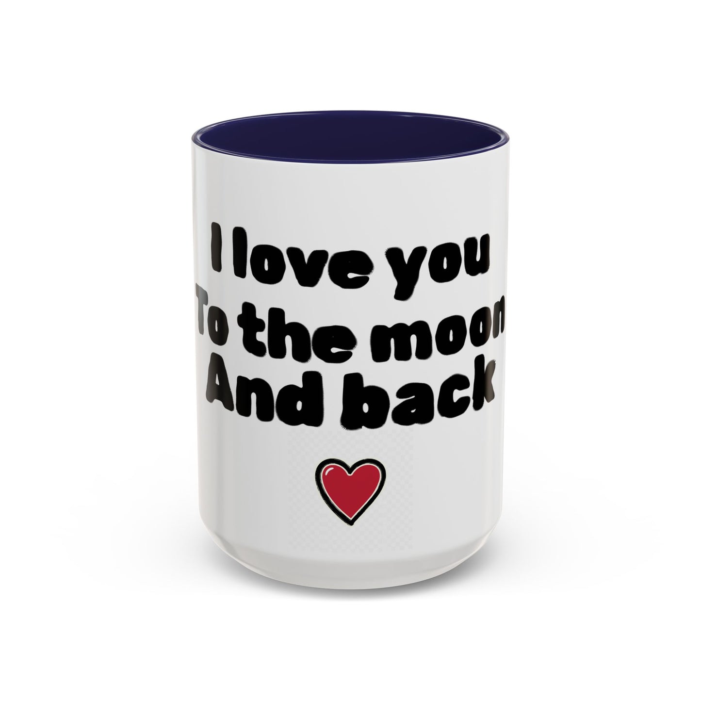 Accent Coffee Mug — "I Love You to the Moon and Back" Romantic Black-Accent Coffee Mug