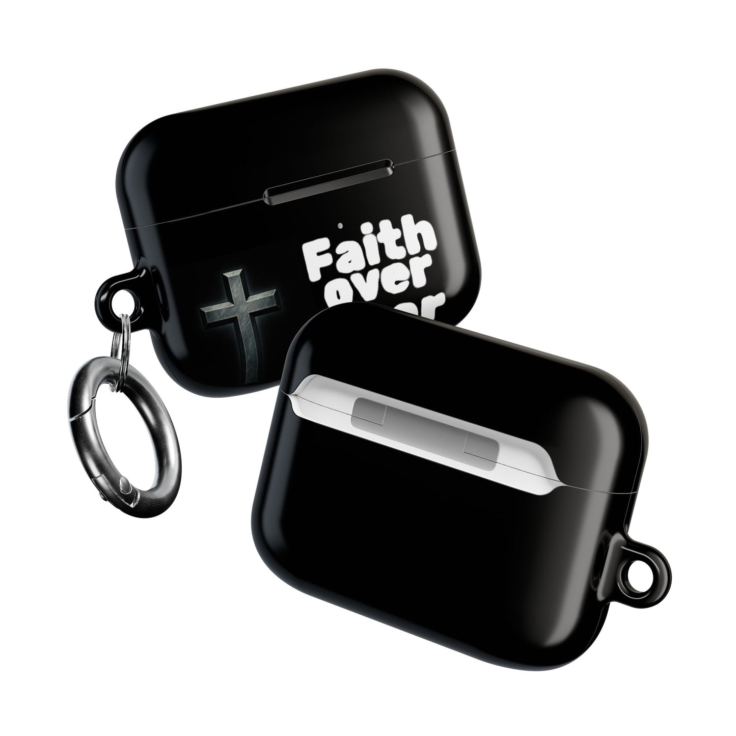 Faith Over Fear AirPod Case — Christian Cross Protective Cover