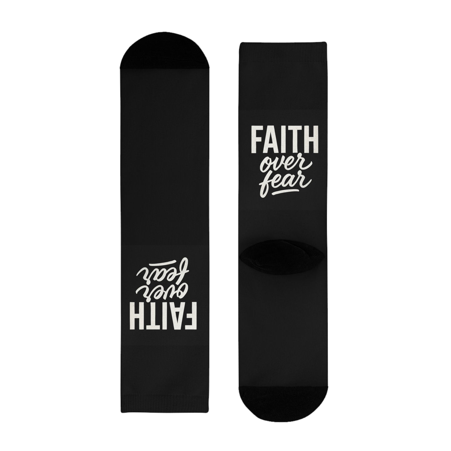 Faith Over Fear Crew Socks - Inspirational Gift, Motivational Apparel, Positive Vibes, Unique Fashion, Everyday Wear