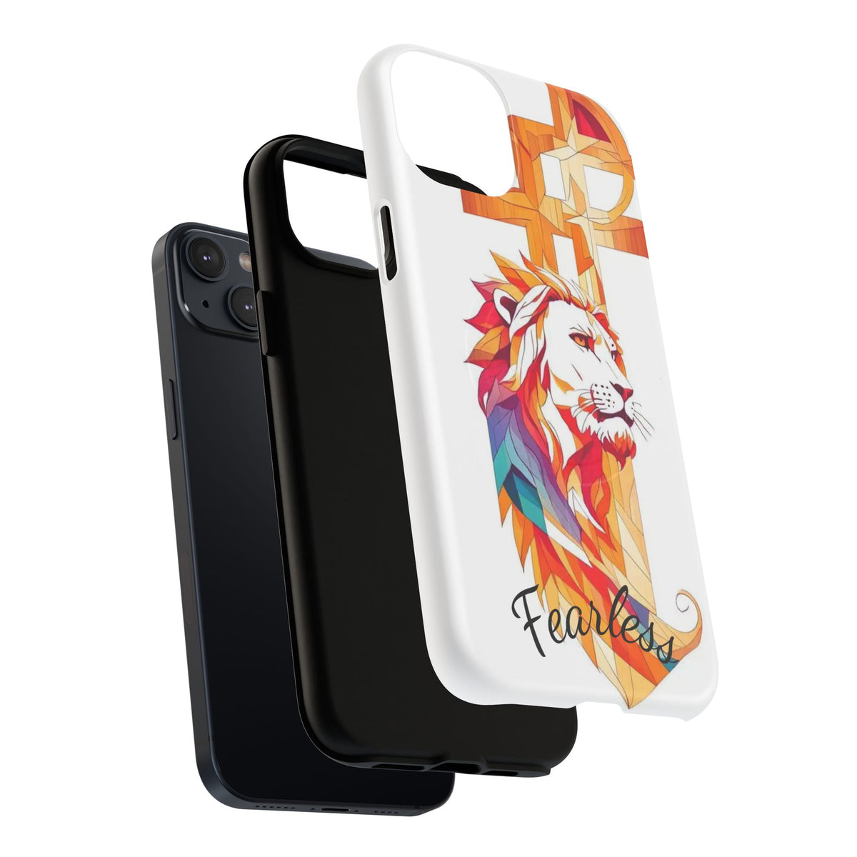 Fearless Lion Tough Magnetic Phone Case — Colorful Geometric Lion Design