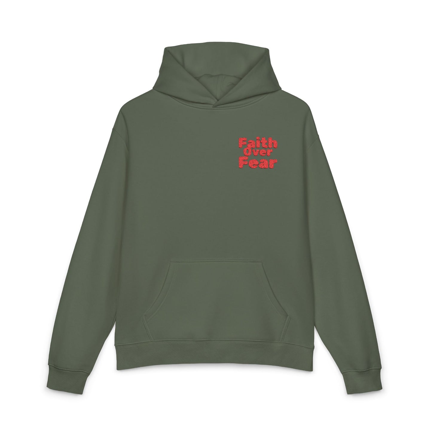 Faith Over Fear Hoodie — Inspirational Christian Relaxed Pullover