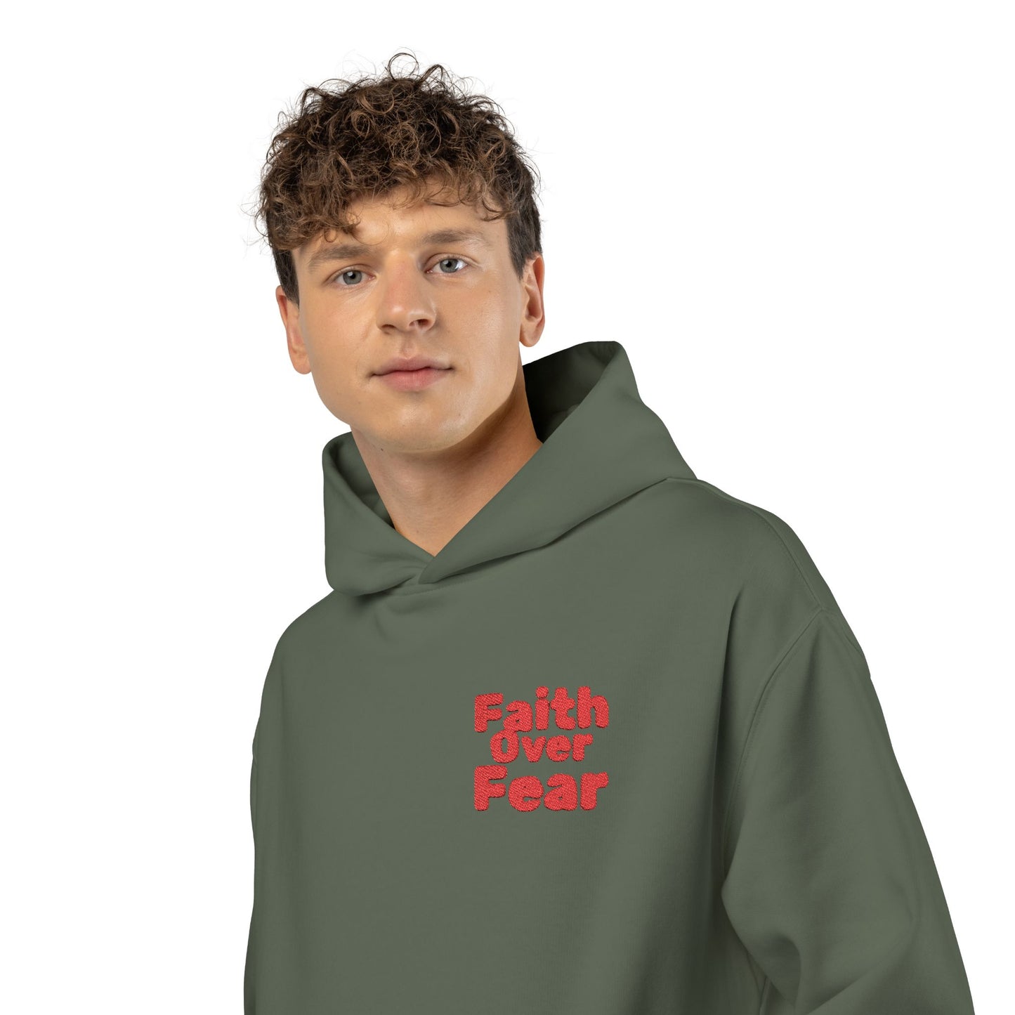 Faith Over Fear Hoodie — Inspirational Christian Relaxed Pullover
