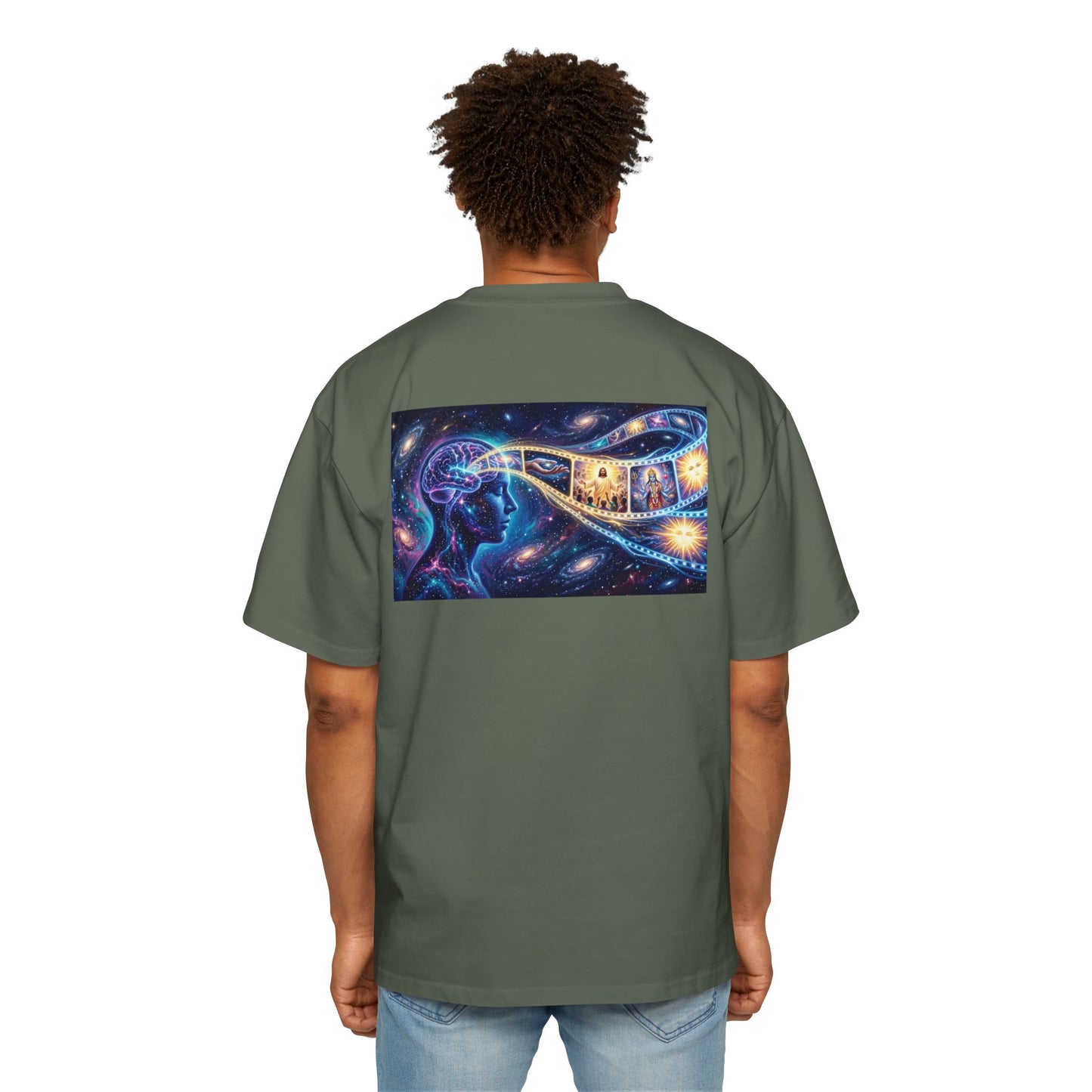 Faith Over Fear Tee — Spiritual Cosmic Backprint Oversized T-Shirt