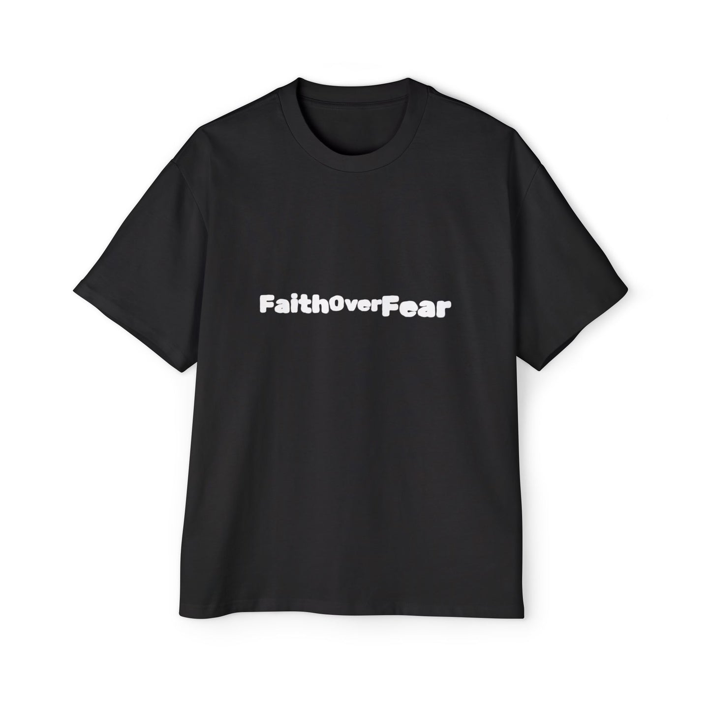 FaithOverFear Oversized Tee — Dove Back Graphic Christian Shirt