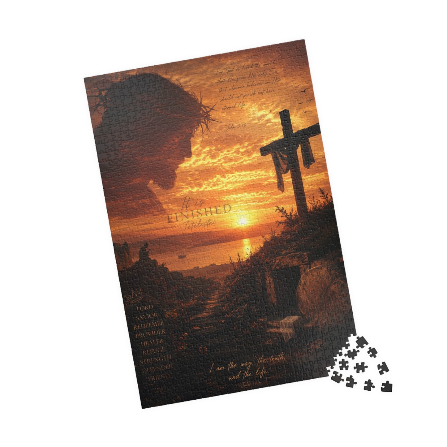 Christian Sunset Cross Puzzle — Inspirational Religious Jigsaw (110–1014 pcs)
