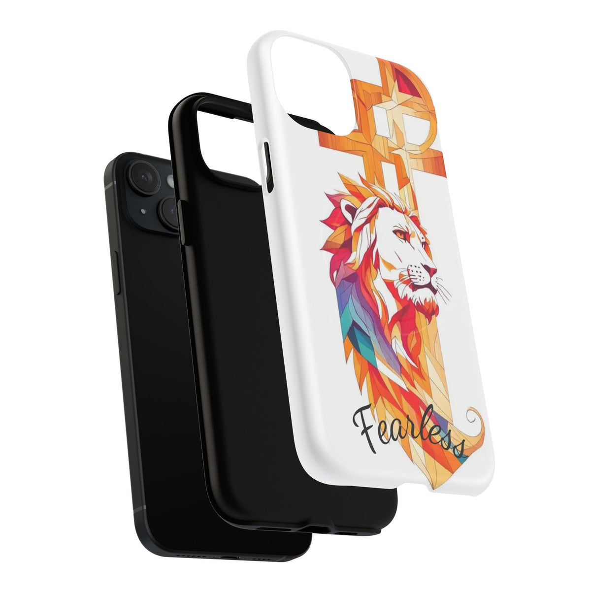 Fearless Lion Tough Magnetic Phone Case — Colorful Geometric Lion Design