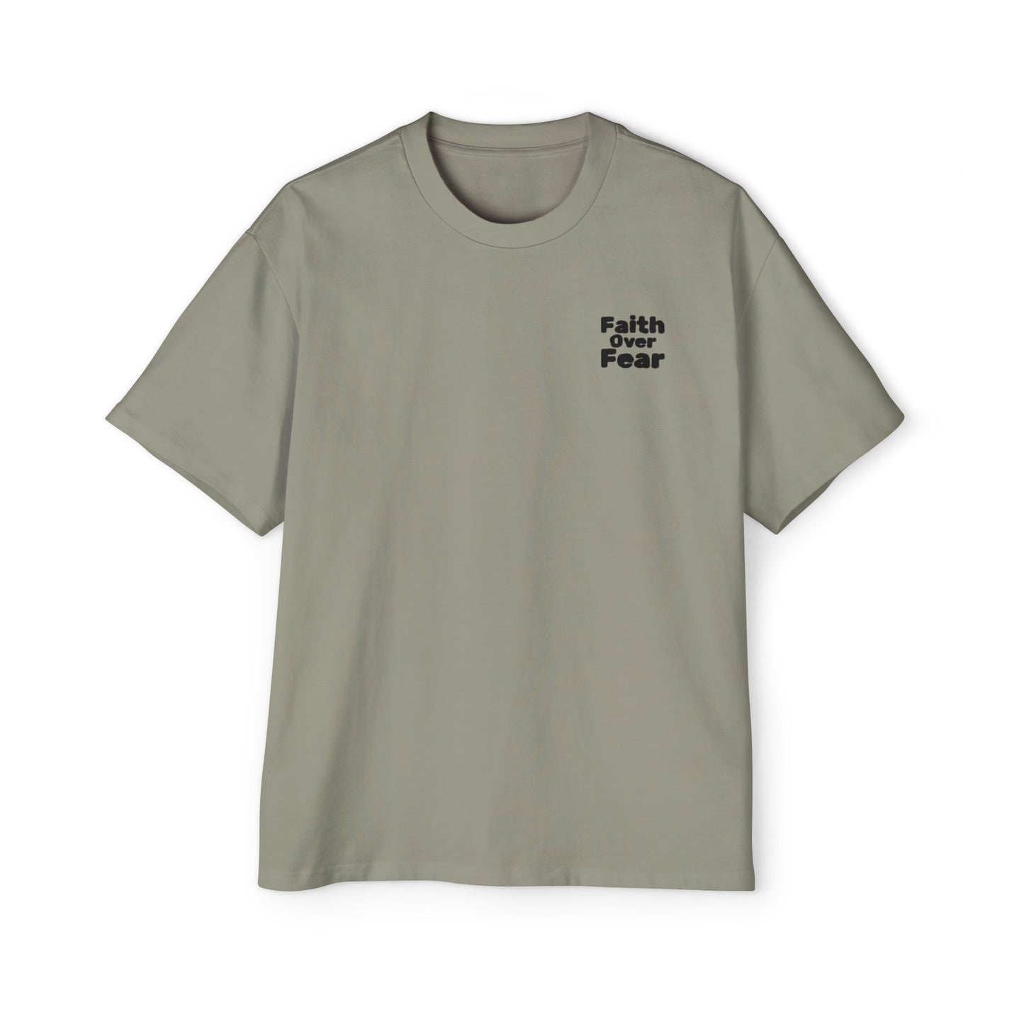 Faith Over Fear Tee — Spiritual Cosmic Backprint Oversized T-Shirt
