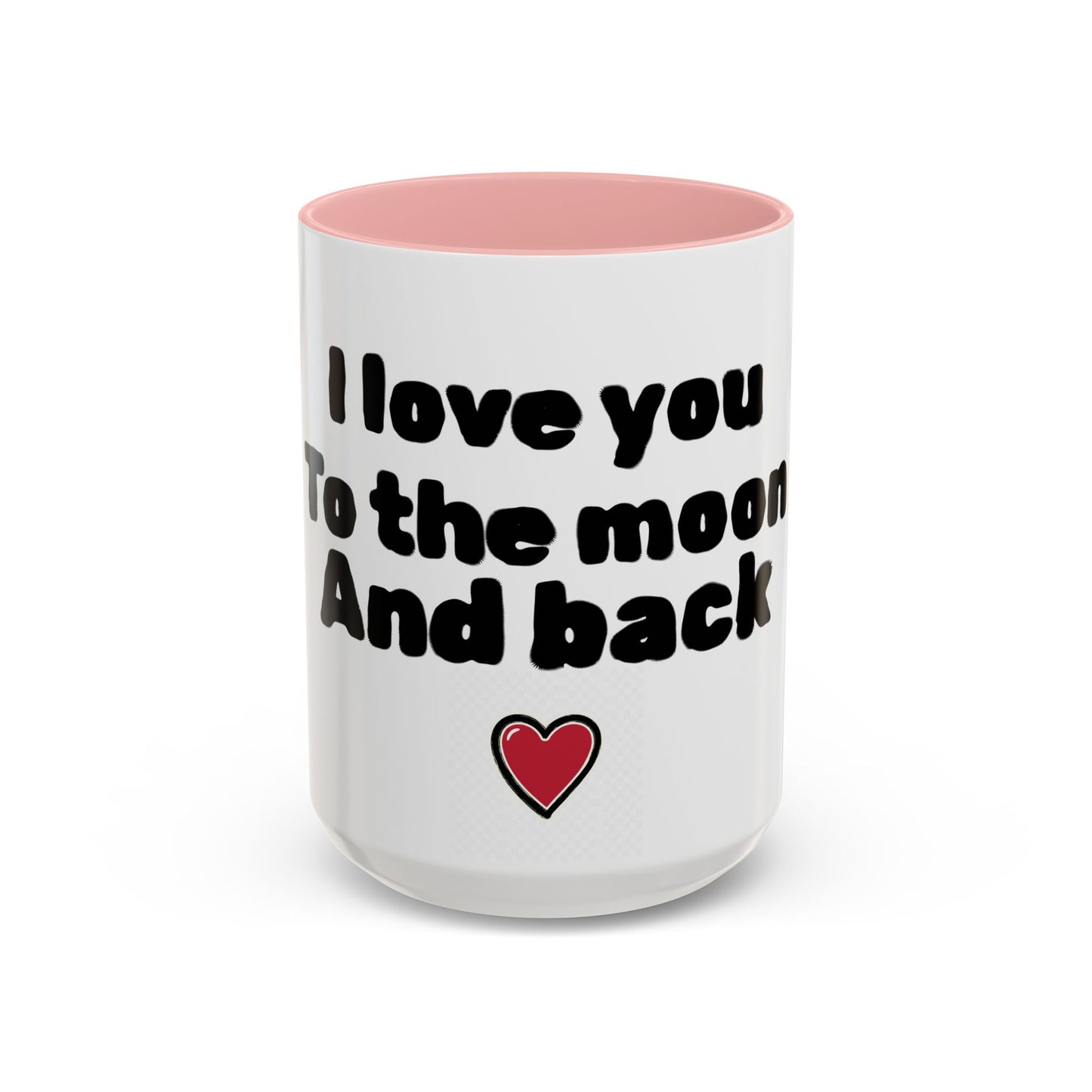 Accent Coffee Mug — "I Love You to the Moon and Back" Romantic Black-Accent Coffee Mug