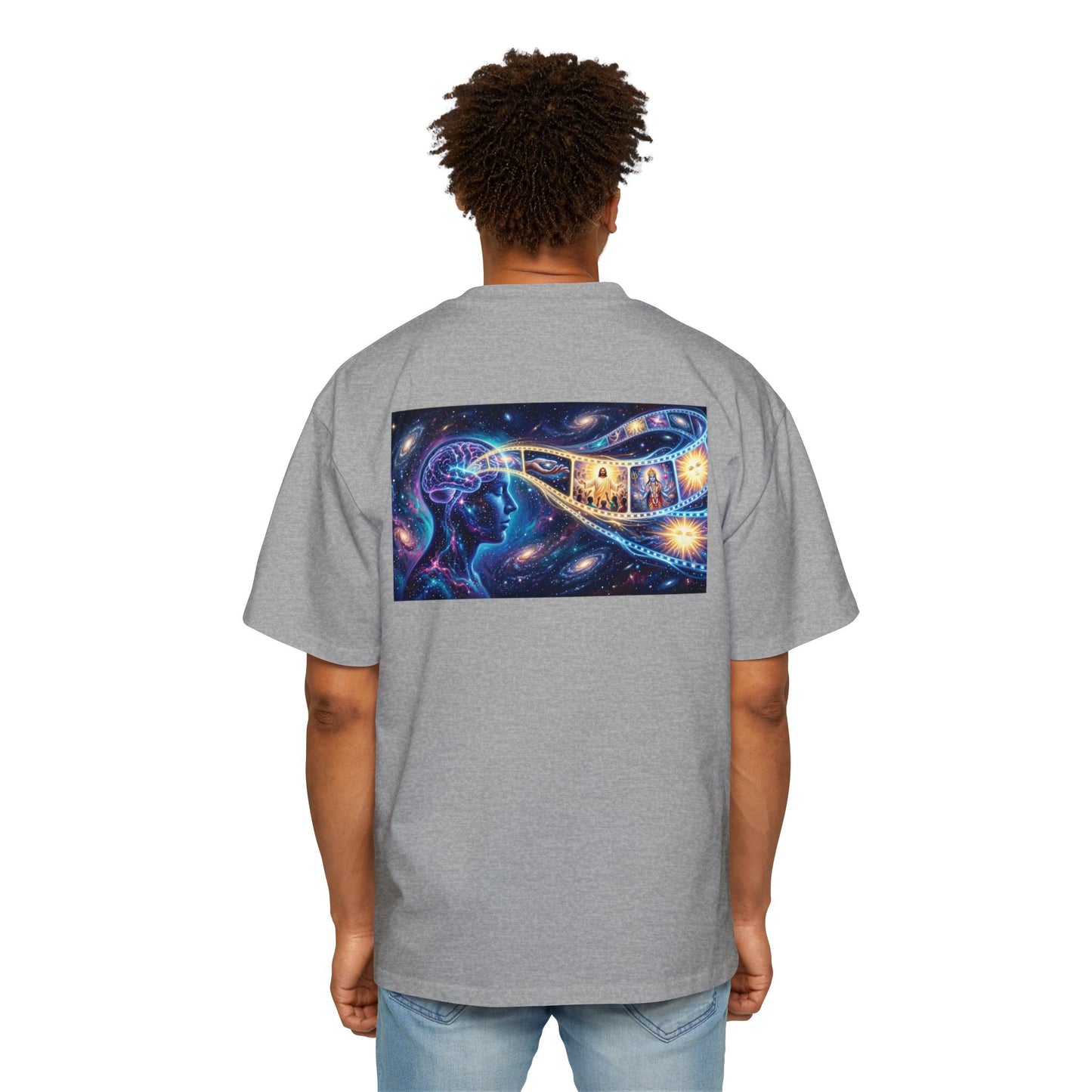 Faith Over Fear Tee — Spiritual Cosmic Backprint Oversized T-Shirt