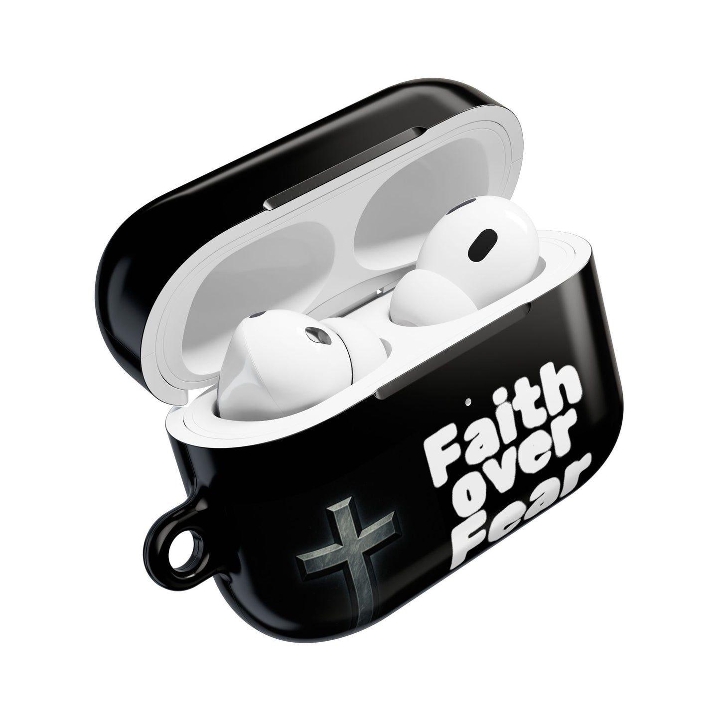 Faith Over Fear AirPod Case — Christian Cross Protective Cover