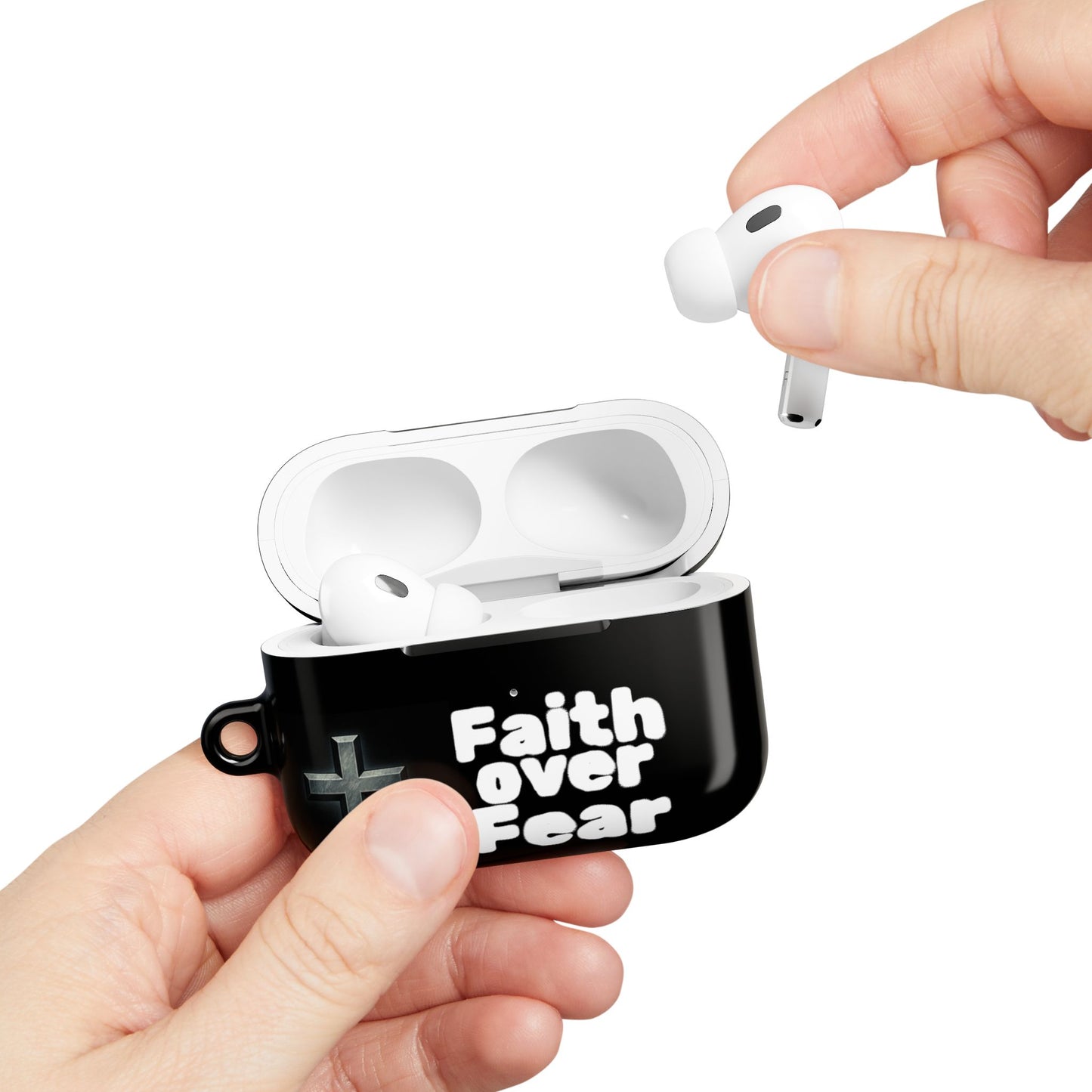 Faith Over Fear AirPod Case — Christian Cross Protective Cover