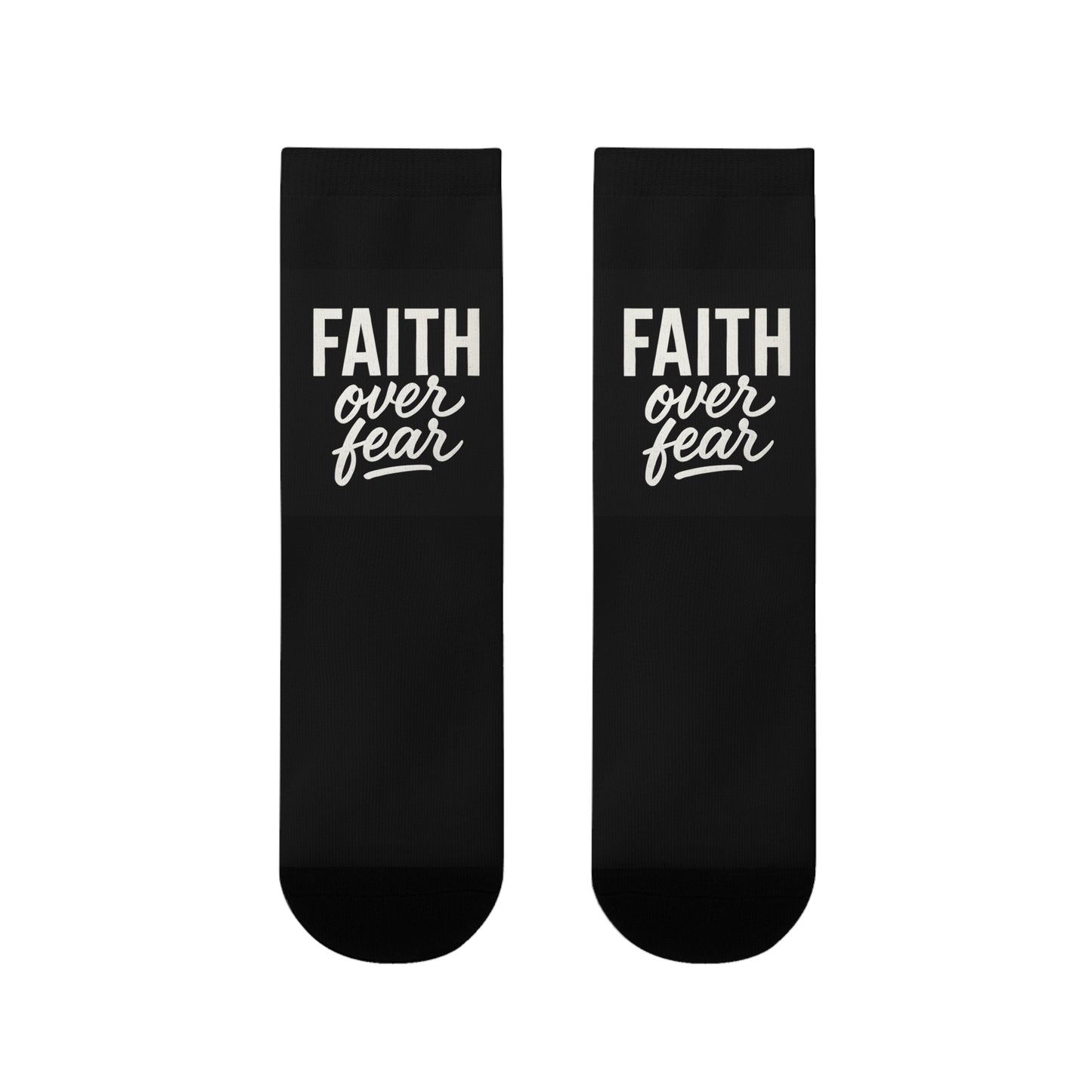 Faith Over Fear Crew Socks - Inspirational Gift, Motivational Apparel, Positive Vibes, Unique Fashion, Everyday Wear