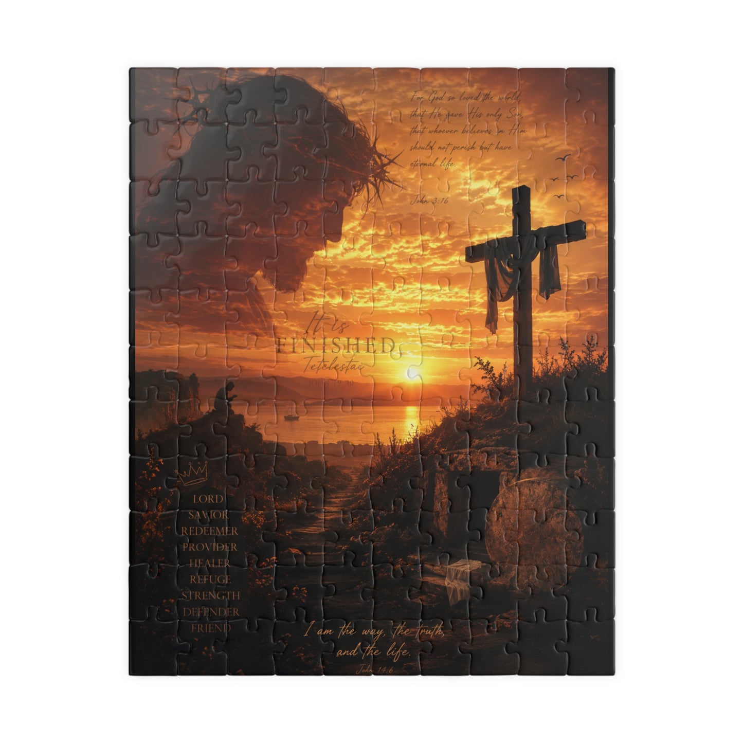 Christian Sunset Cross Puzzle — Inspirational Religious Jigsaw (110–1014 pcs)
