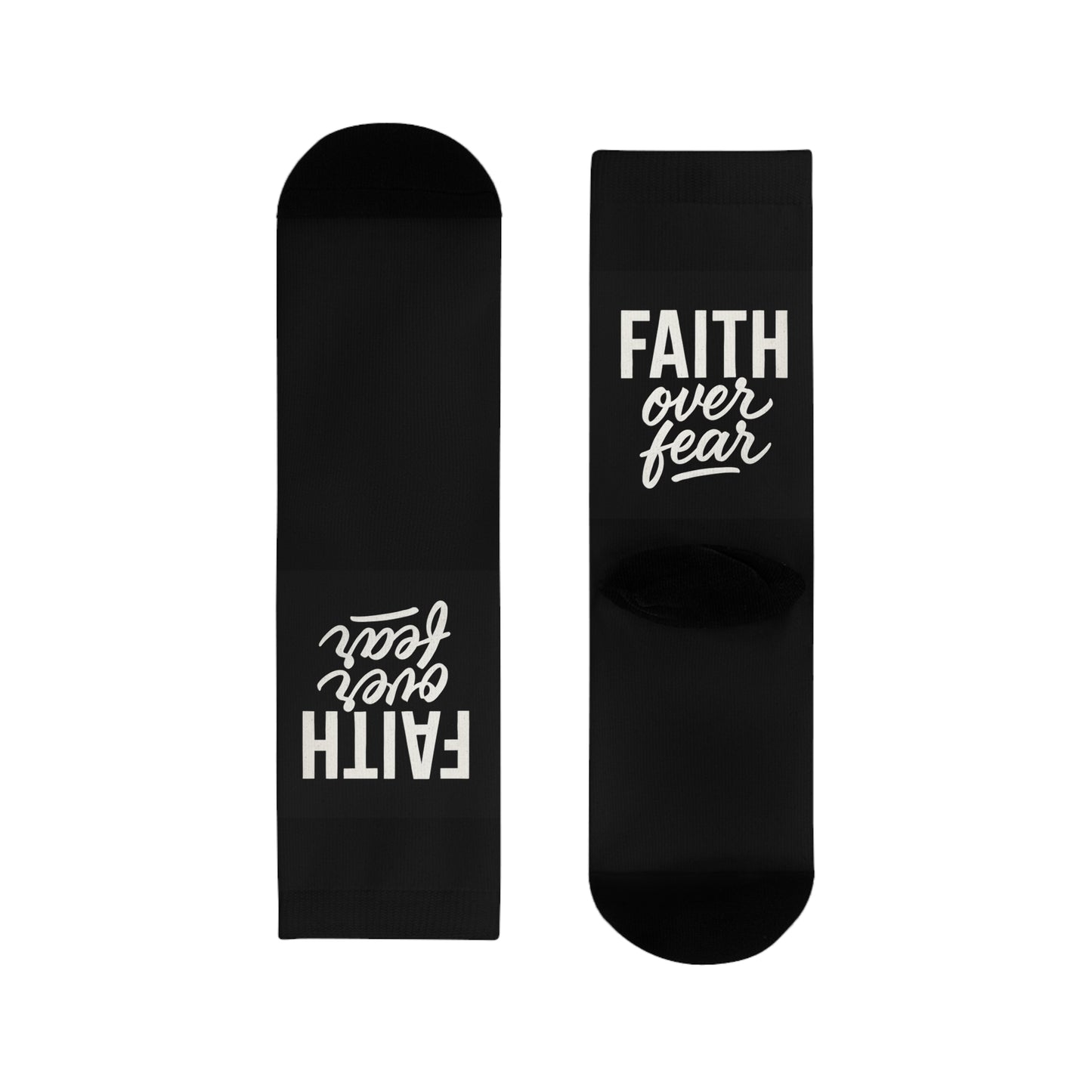 Faith Over Fear Crew Socks - Inspirational Gift, Motivational Apparel, Positive Vibes, Unique Fashion, Everyday Wear