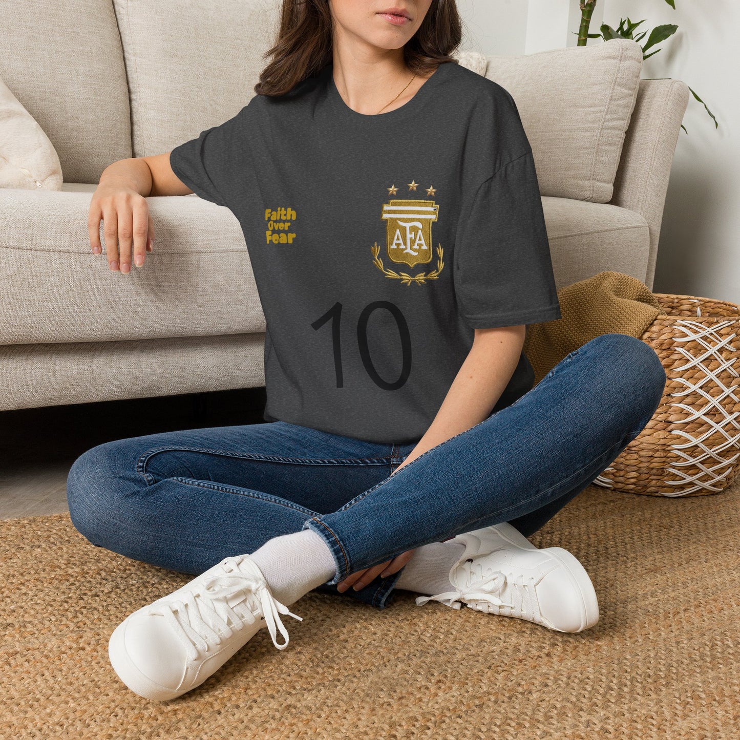 Faith Over Fear T-Shirt — AFA Crest Inspirational Graphic Tee