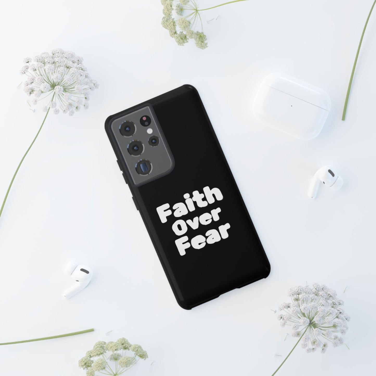 Faith Over Fear Phone Case, Inspirational Case, Motivational Gift, Tough Phone Cover, Unique Cell Protector, Modern Design
