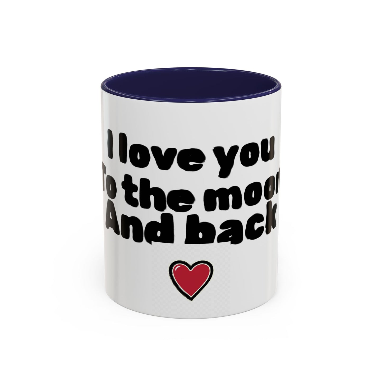 Accent Coffee Mug — "I Love You to the Moon and Back" Romantic Black-Accent Coffee Mug