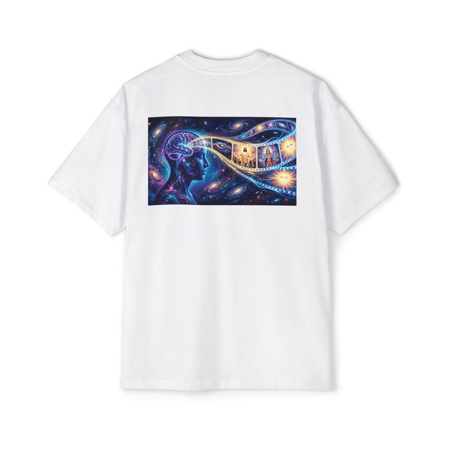 Faith Over Fear Tee — Spiritual Cosmic Backprint Oversized T-Shirt