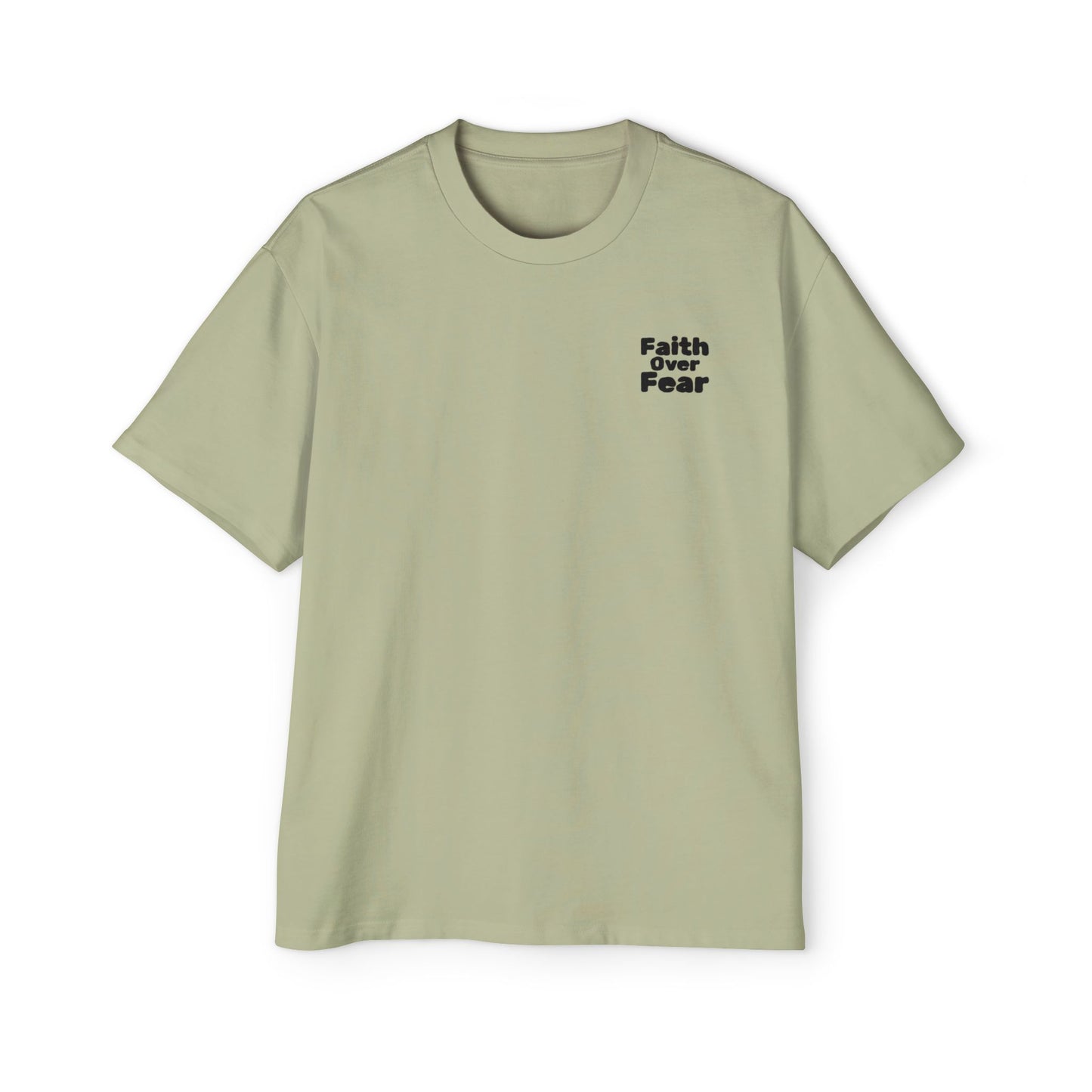 Faith Over Fear Tee — Spiritual Cosmic Backprint Oversized T-Shirt