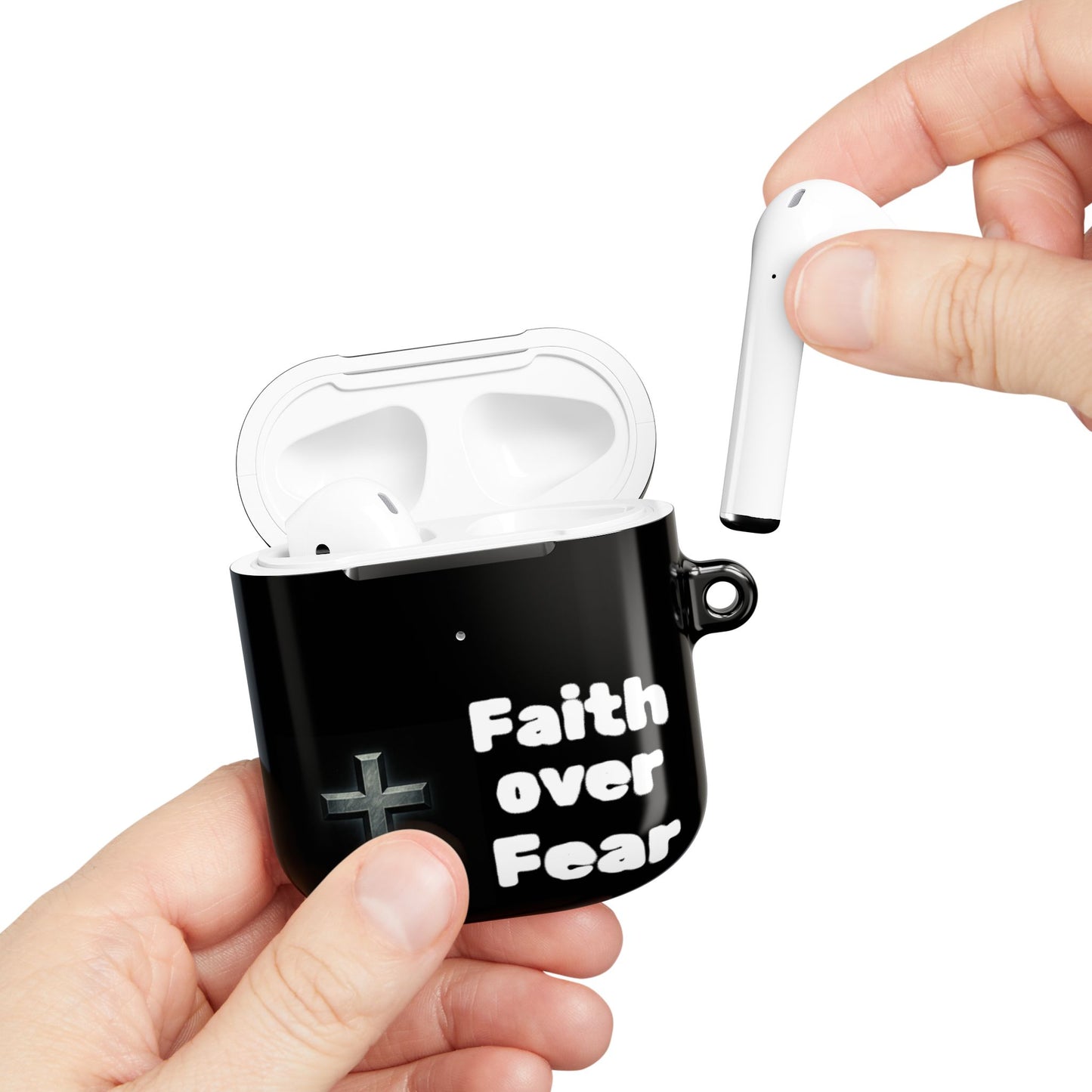 Faith Over Fear AirPod Case — Christian Cross Protective Cover