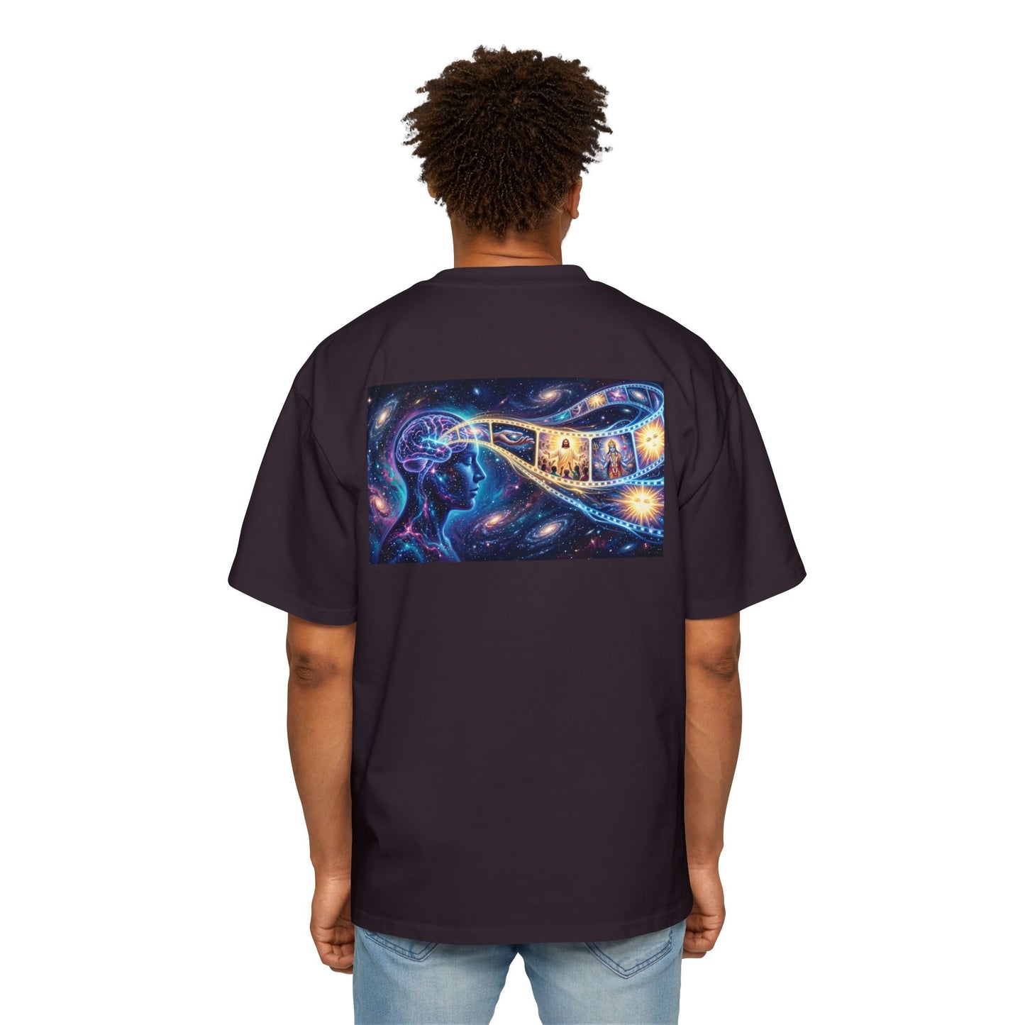 Faith Over Fear Tee — Spiritual Cosmic Backprint Oversized T-Shirt