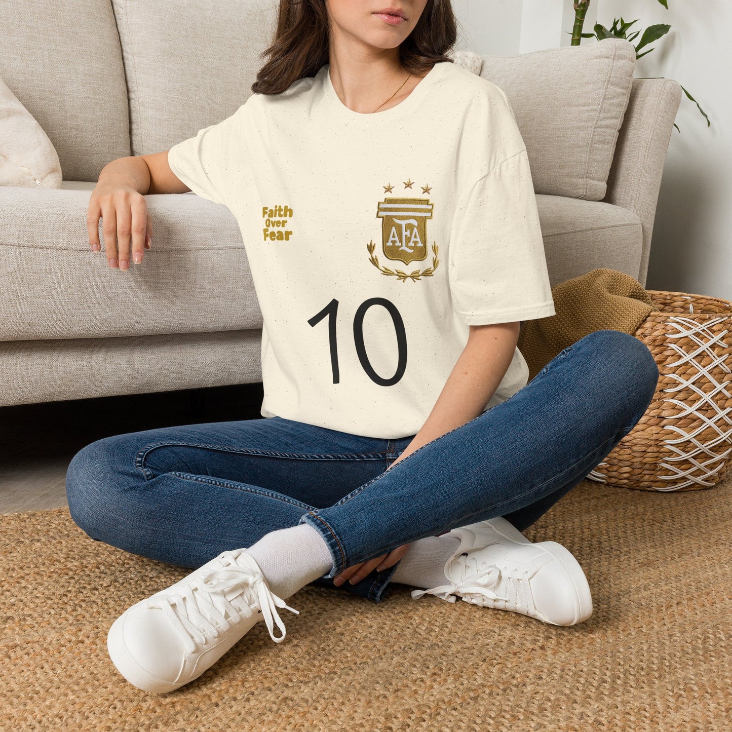 Faith Over Fear T-Shirt — AFA Crest Inspirational Graphic Tee