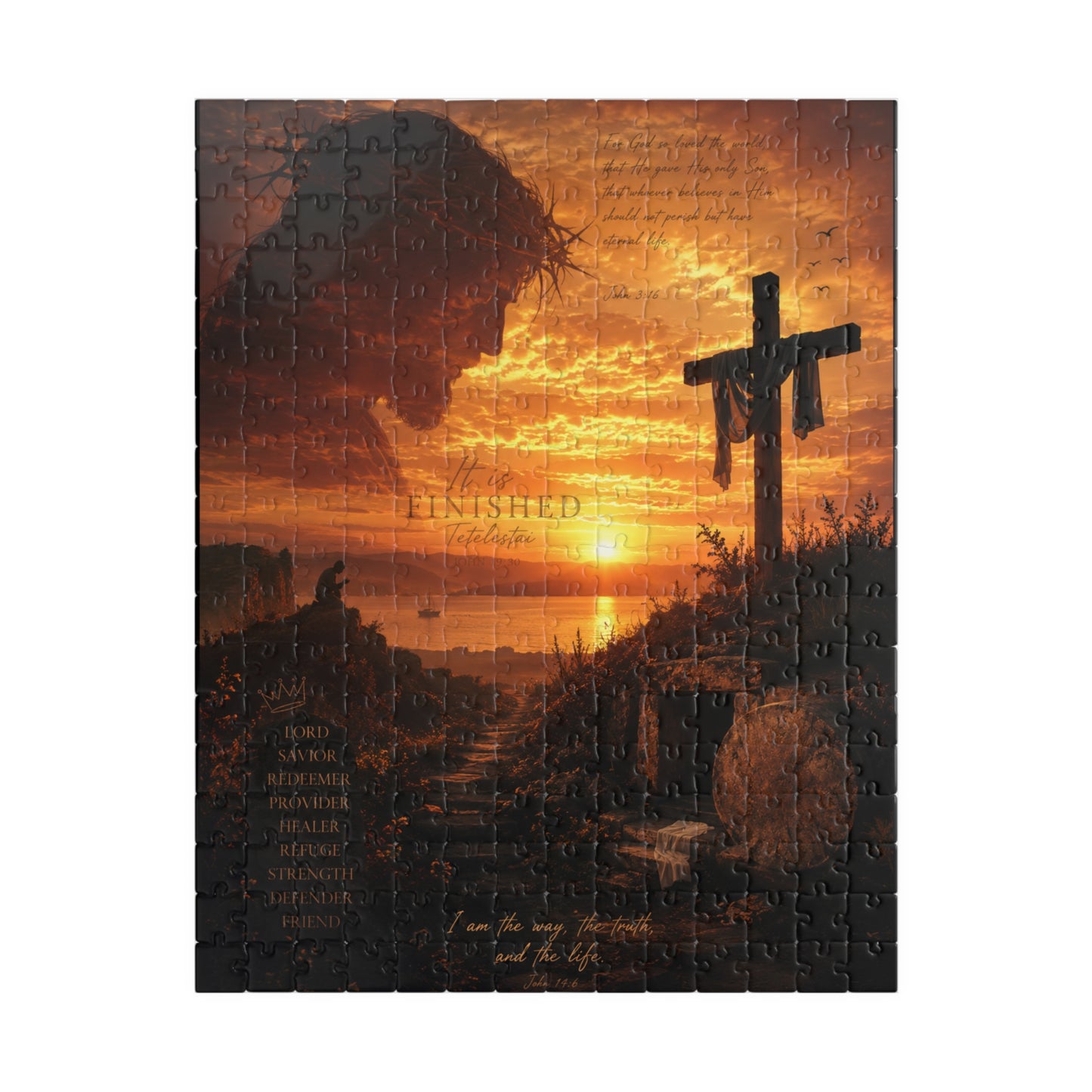 Christian Sunset Cross Puzzle — Inspirational Religious Jigsaw (110–1014 pcs)