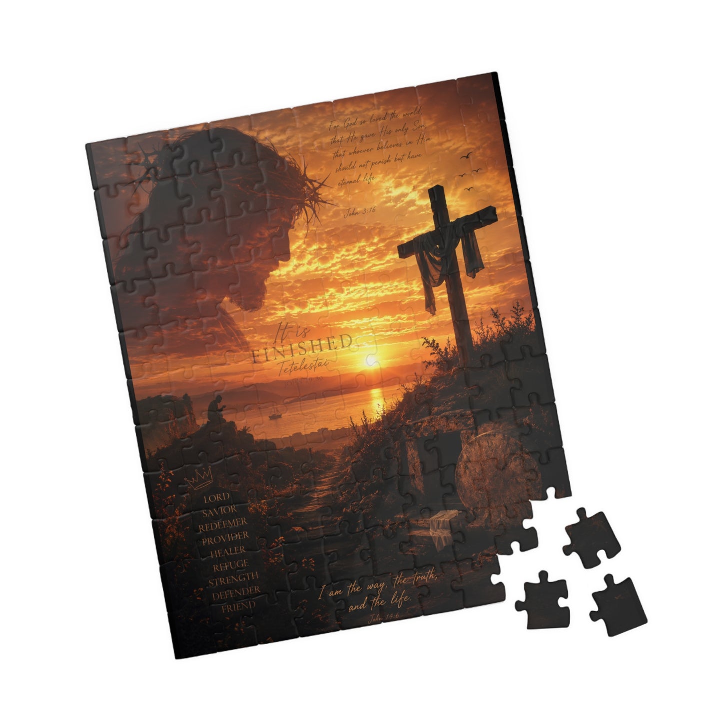 Christian Sunset Cross Puzzle — Inspirational Religious Jigsaw (110–1014 pcs)