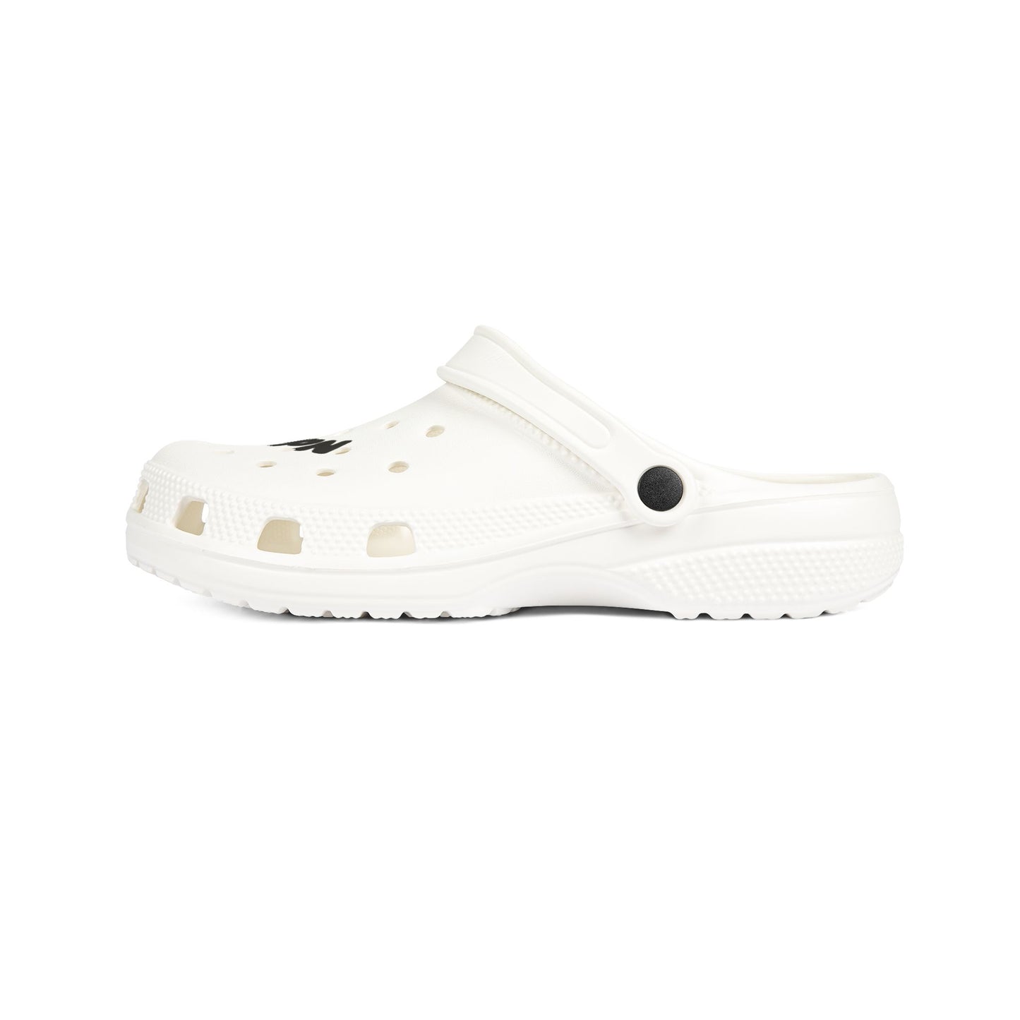 White EVA Foam Clogs with Scenic Patch — Comfortable Slip-On Sandals