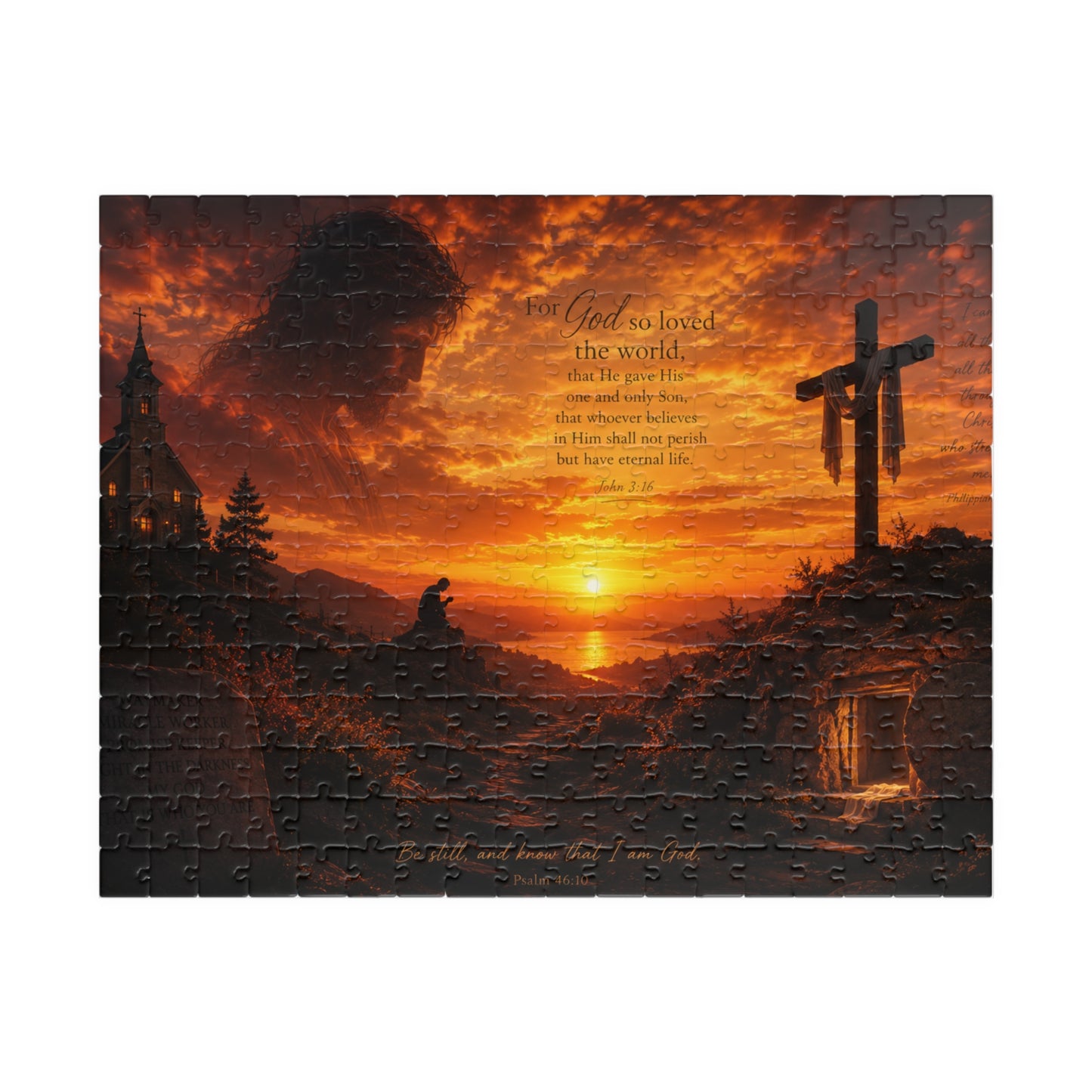 Christian Sunset Cross Puzzle — Inspirational Religious Jigsaw (110–1014 pcs)
