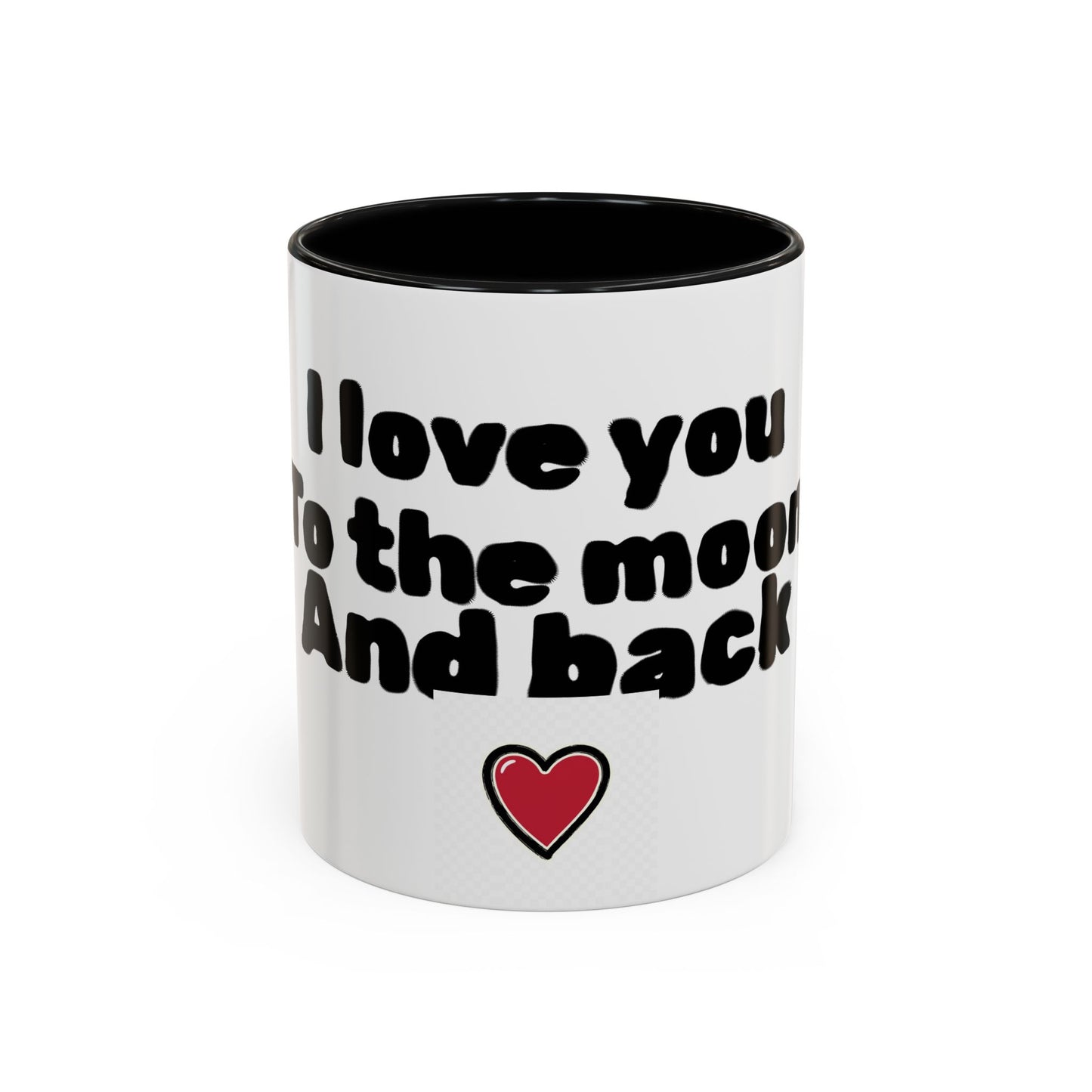 Accent Coffee Mug — "I Love You to the Moon and Back" Romantic Black-Accent Coffee Mug