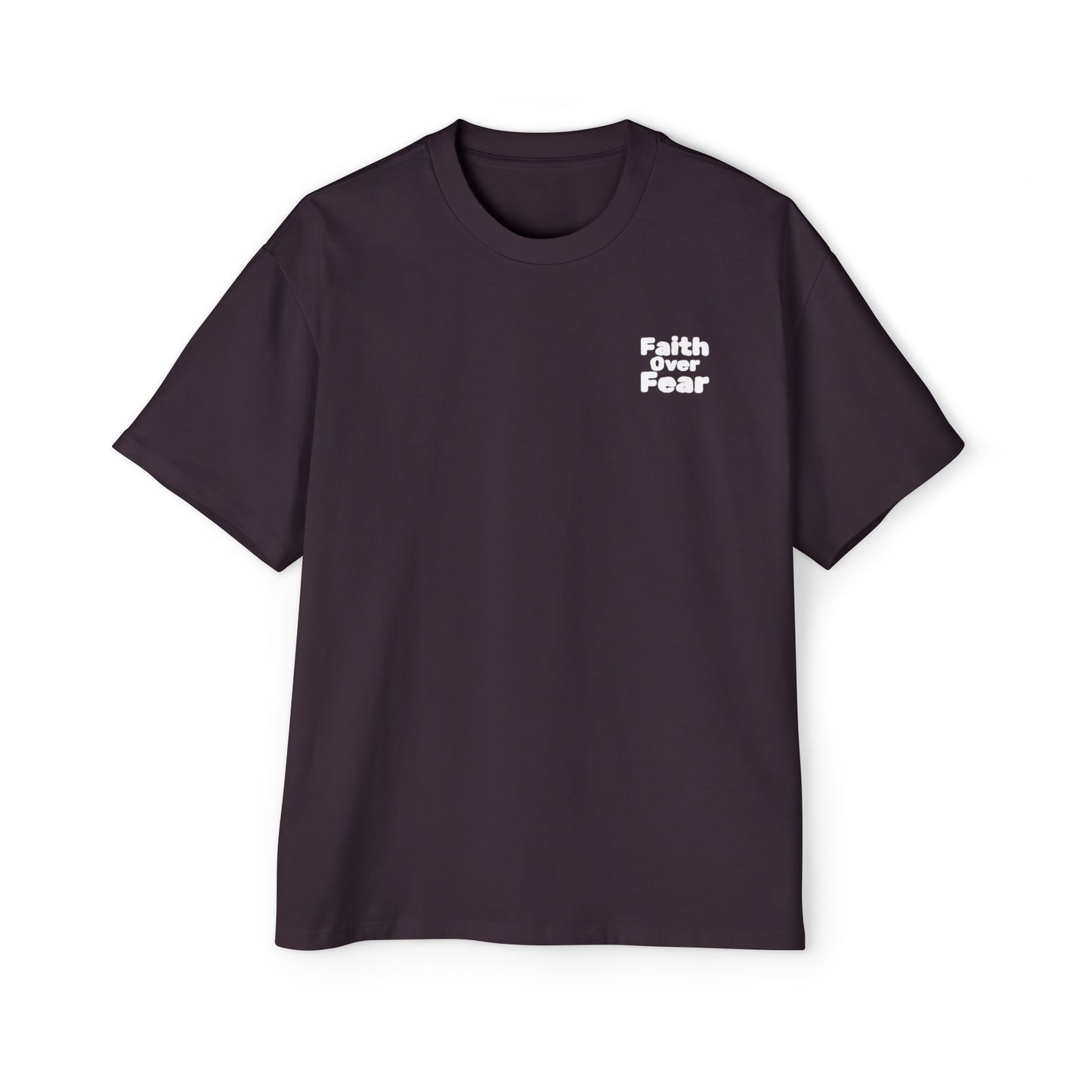 Faith Over Fear Tee — Spiritual Cosmic Backprint Oversized T-Shirt