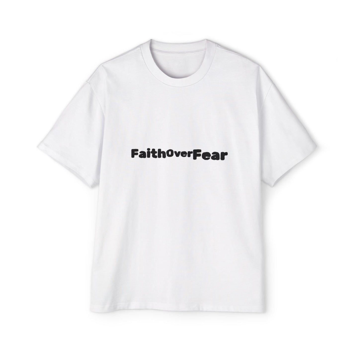 FaithOverFear Oversized Tee — Dove Back Graphic Christian Shirt