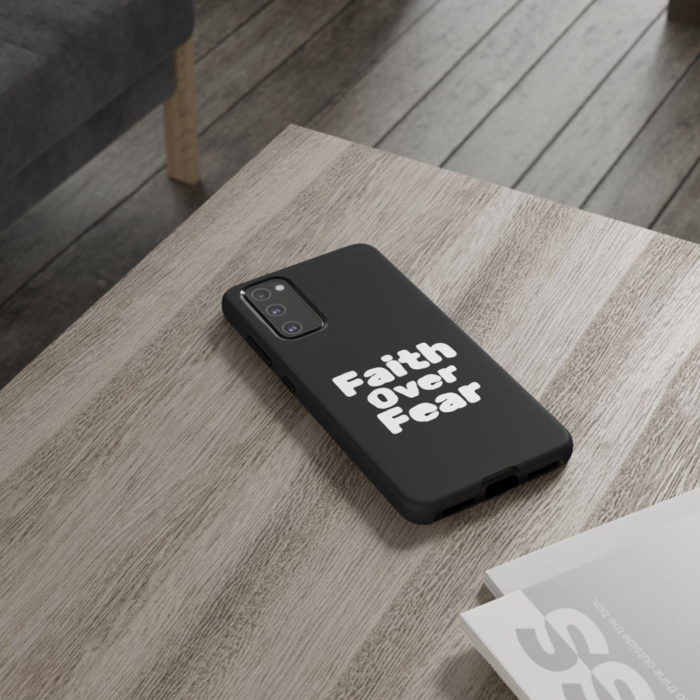 Faith Over Fear Phone Case, Inspirational Case, Motivational Gift, Tough Phone Cover, Unique Cell Protector, Modern Design
