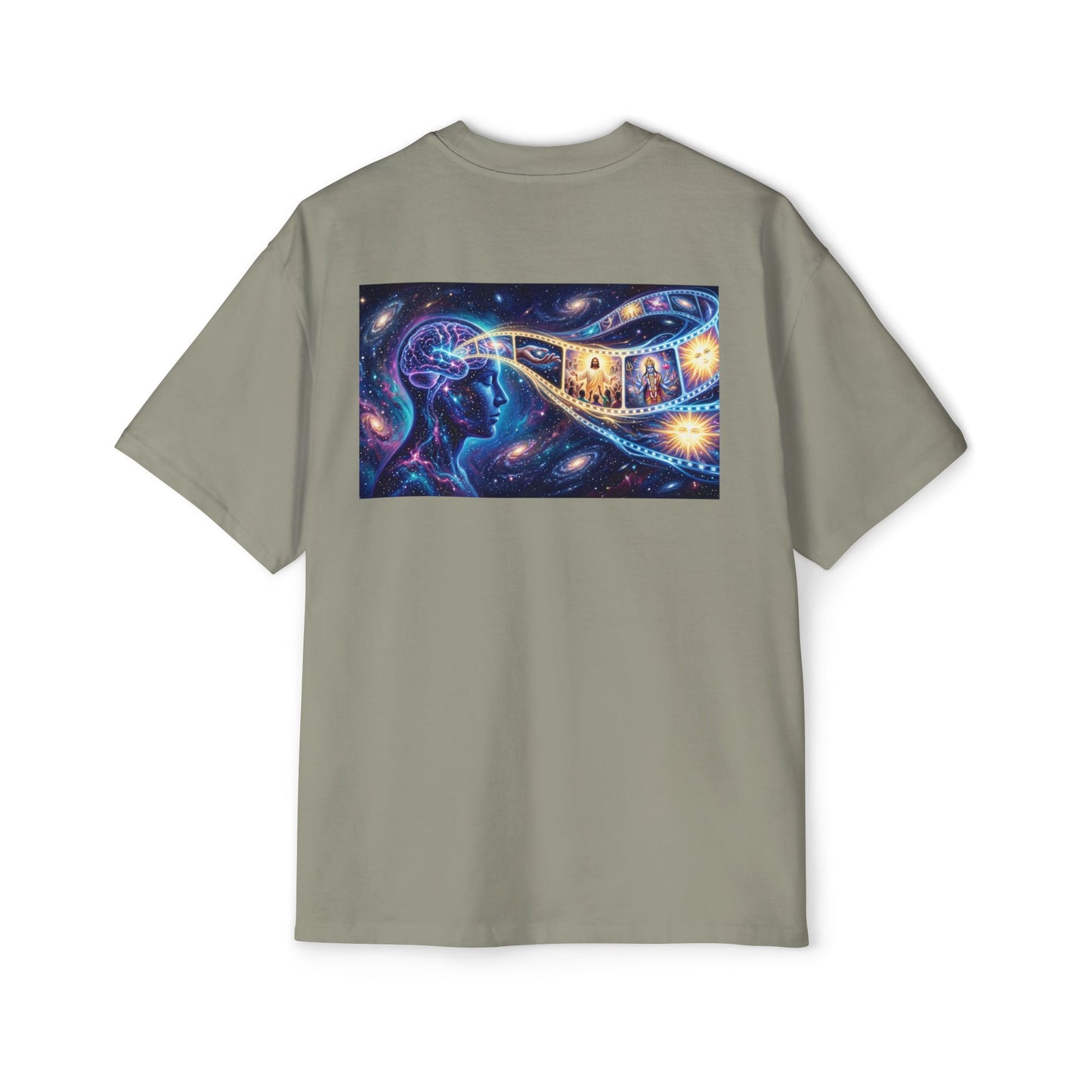 Faith Over Fear Tee — Spiritual Cosmic Backprint Oversized T-Shirt