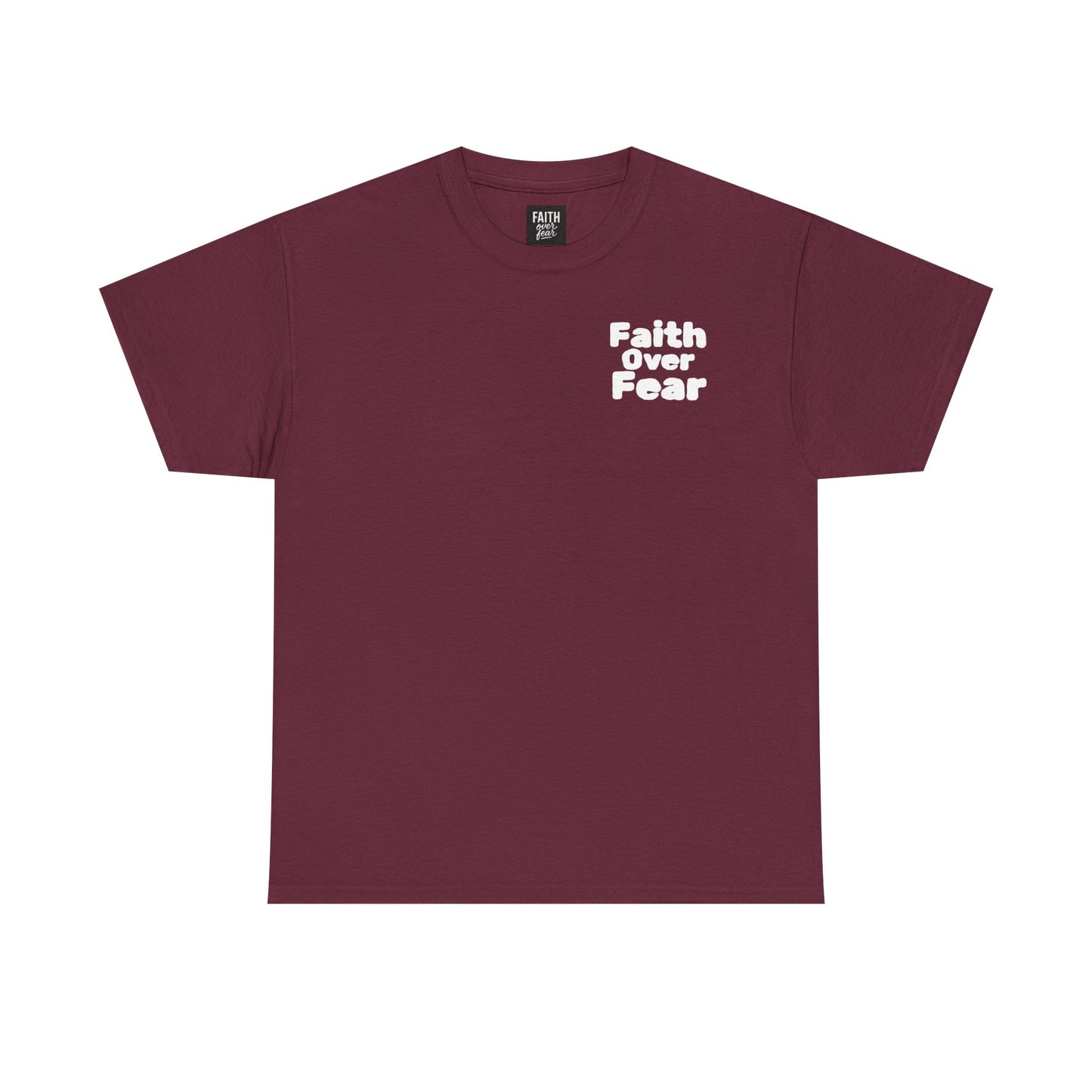 Faith Over Fear Christmas T‑Shirt — Holiday Tree Graphic Tee