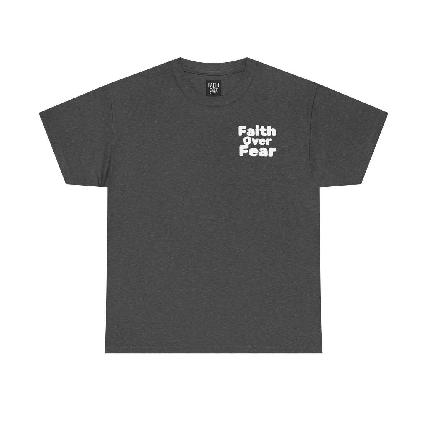 Faith Over Fear Christmas T‑Shirt — Holiday Tree Graphic Tee