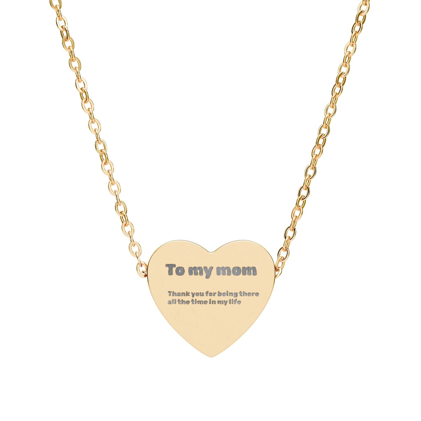 Engraved Heart Necklace "To My Mom" – Personalized Mother's Day Gift