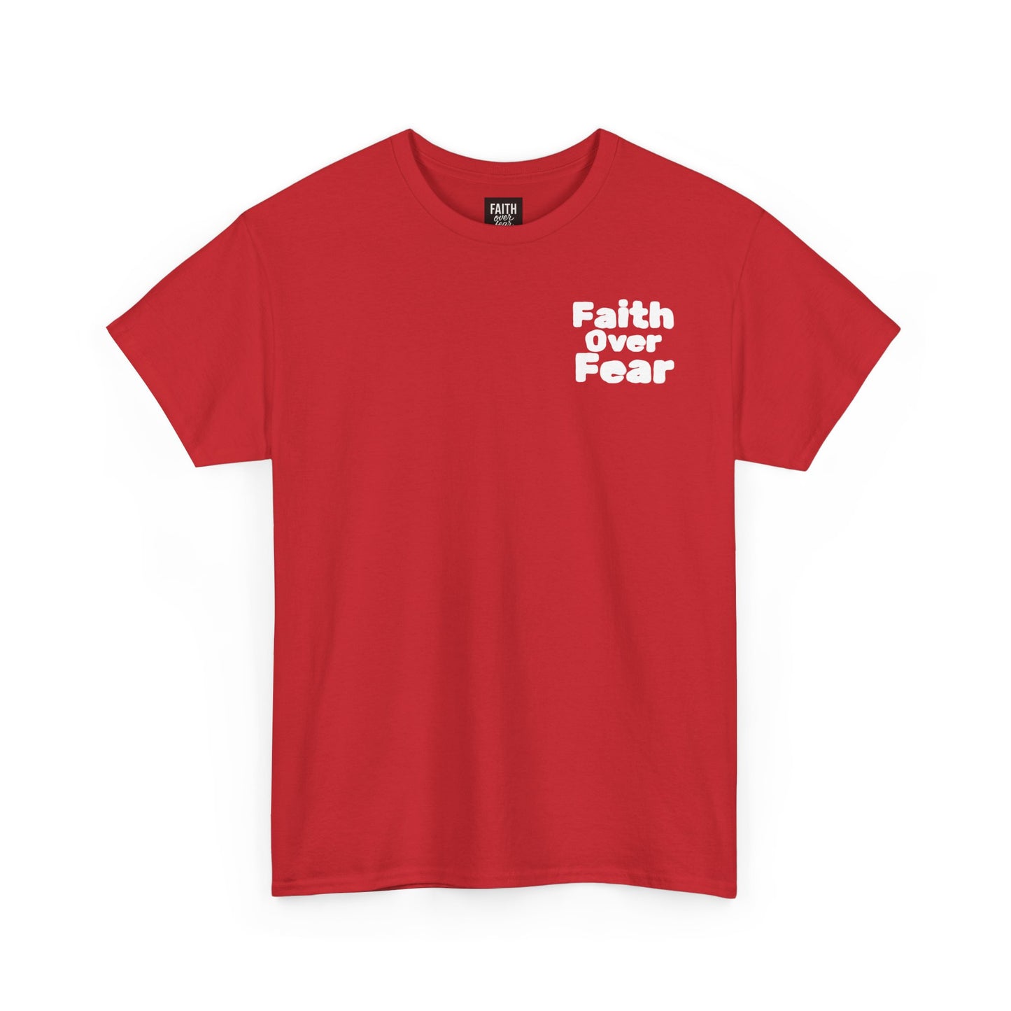 Faith Over Fear Christmas T‑Shirt — Holiday Tree Graphic Tee