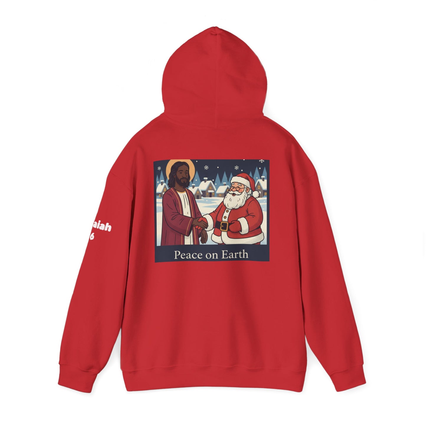 Faith Over Fear Hoodie — 'Peace on Earth' Jesus & Santa Christmas Sweatshirt